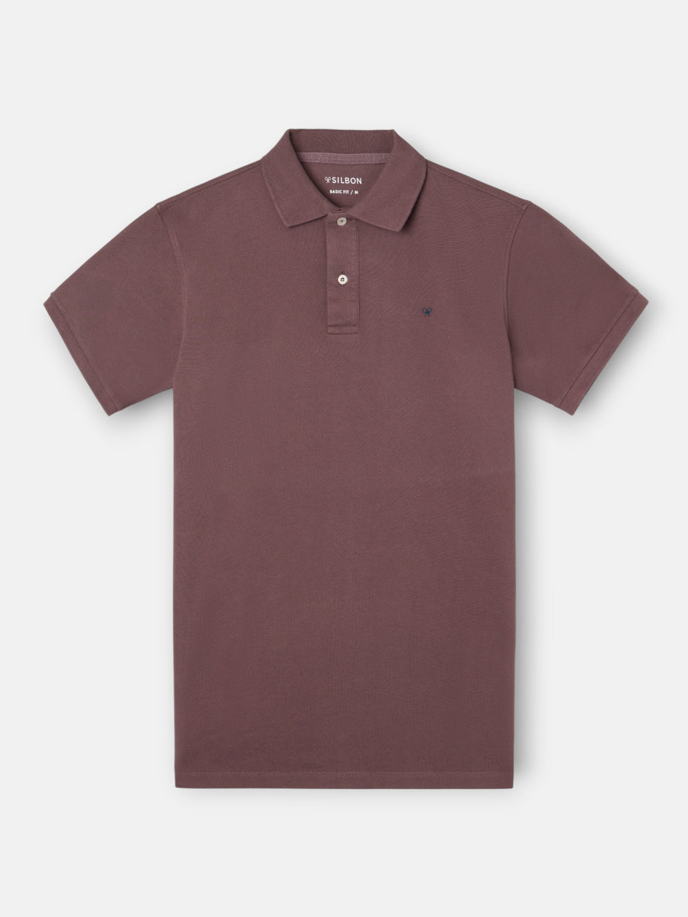 Polo clasico liso burdeos claro