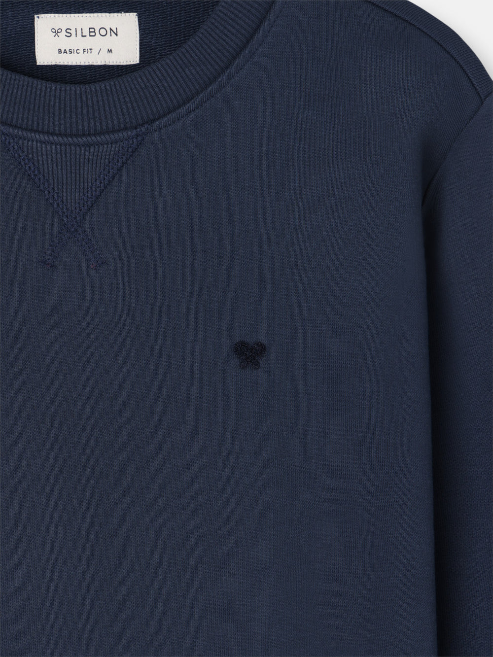 Silbon navy blue sweatshirt with mini terry logo