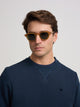 Silbon navy blue sweatshirt with mini terry logo
