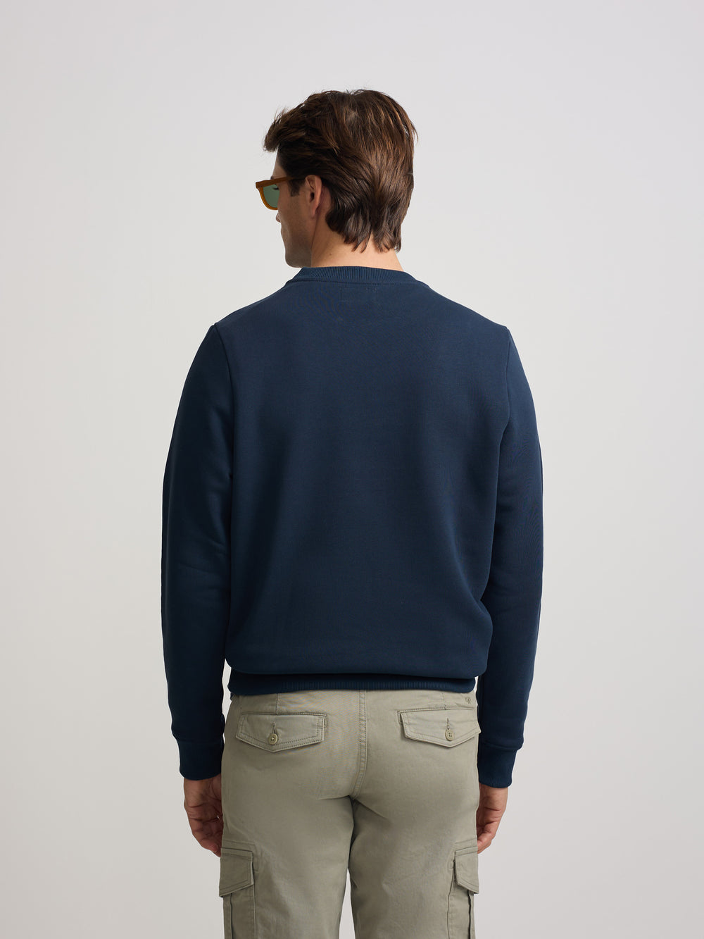 Silbon navy blue sweatshirt with mini terry logo