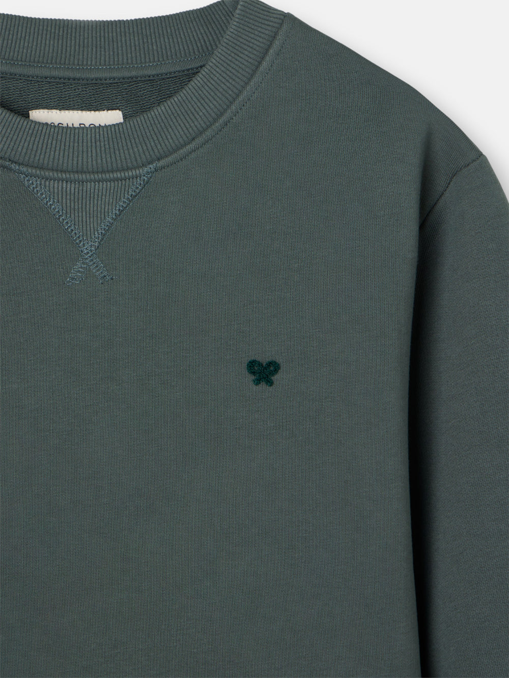Sudadera Silbon minilogo rizo verde oscuro