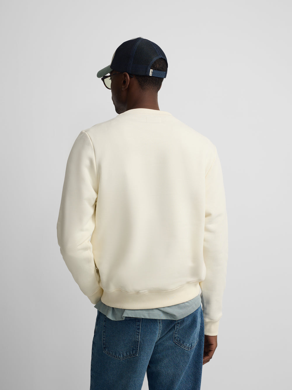 Silbon sweatshirt with mini terry logo in cream