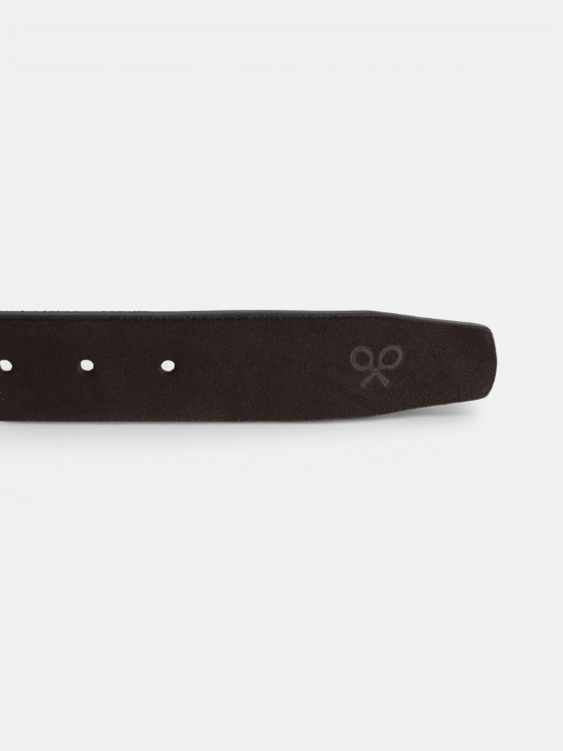 Ceinture en cuir suédé brodée de couleurs