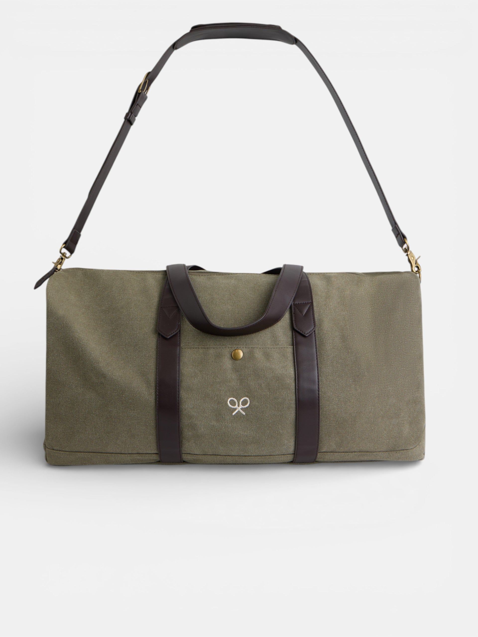 Sac de voyage avec détail en cuir vert