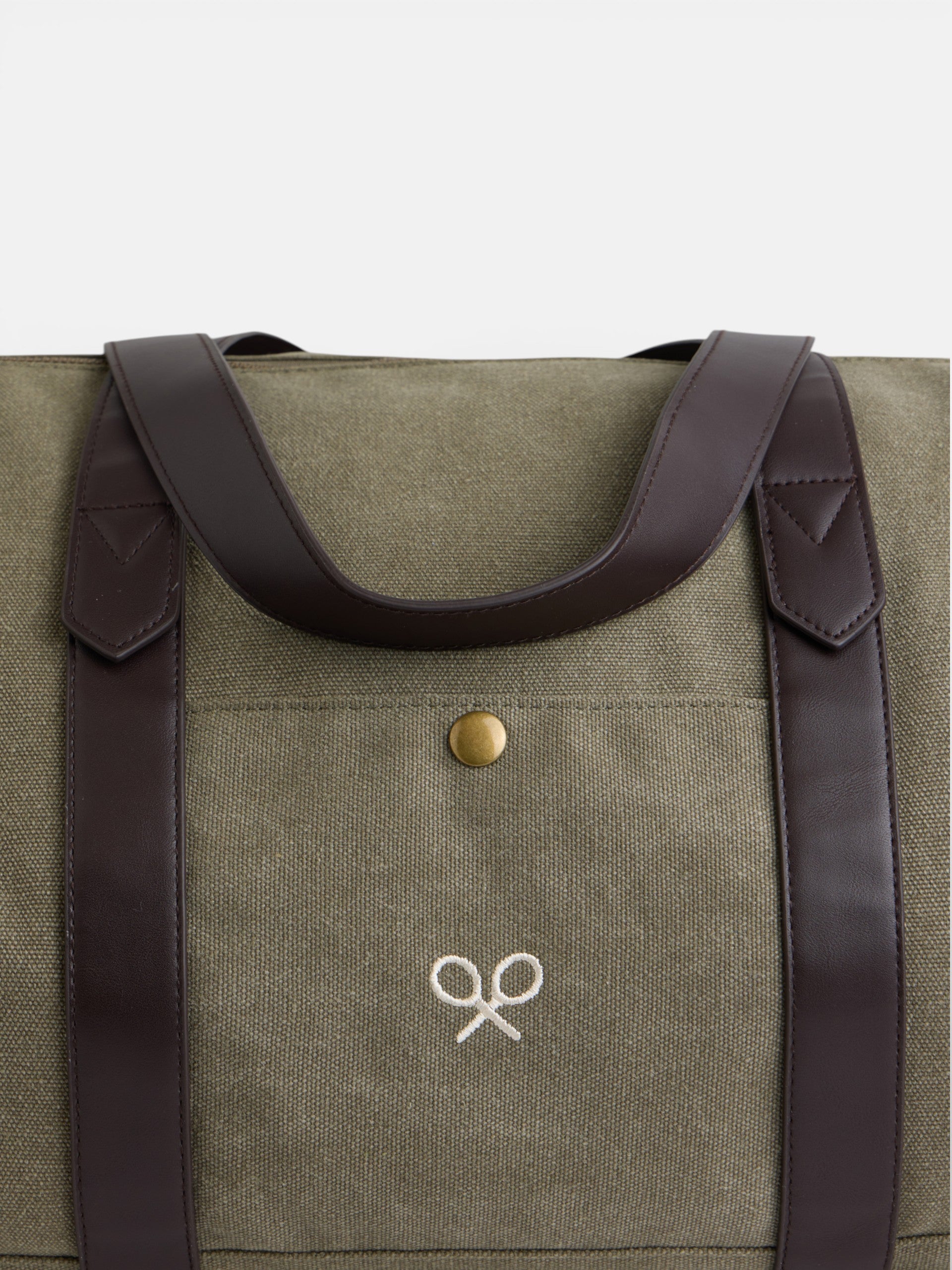 Sac de voyage avec détail en cuir vert
