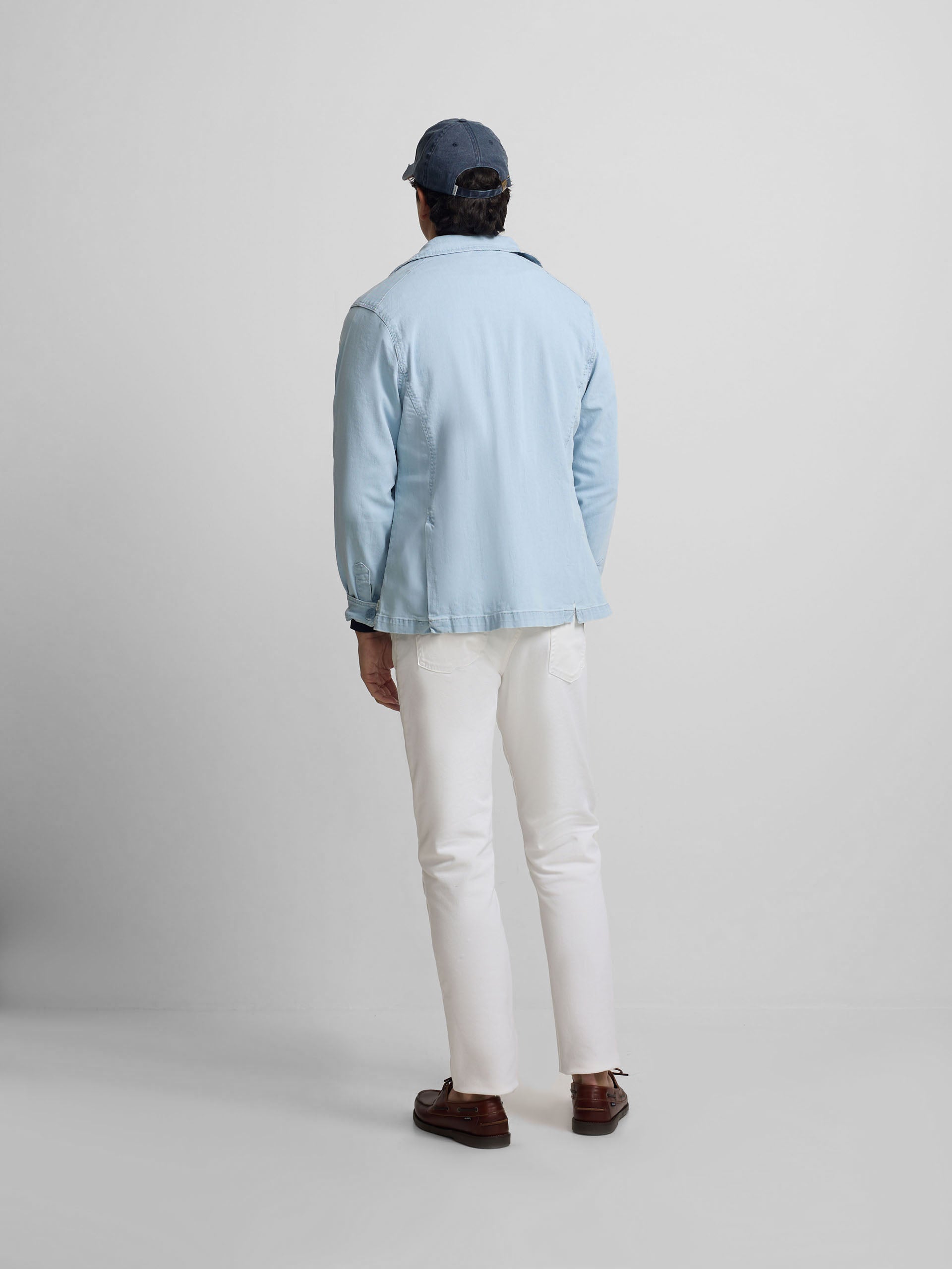 Semiblazer bolsillos denim azul claro