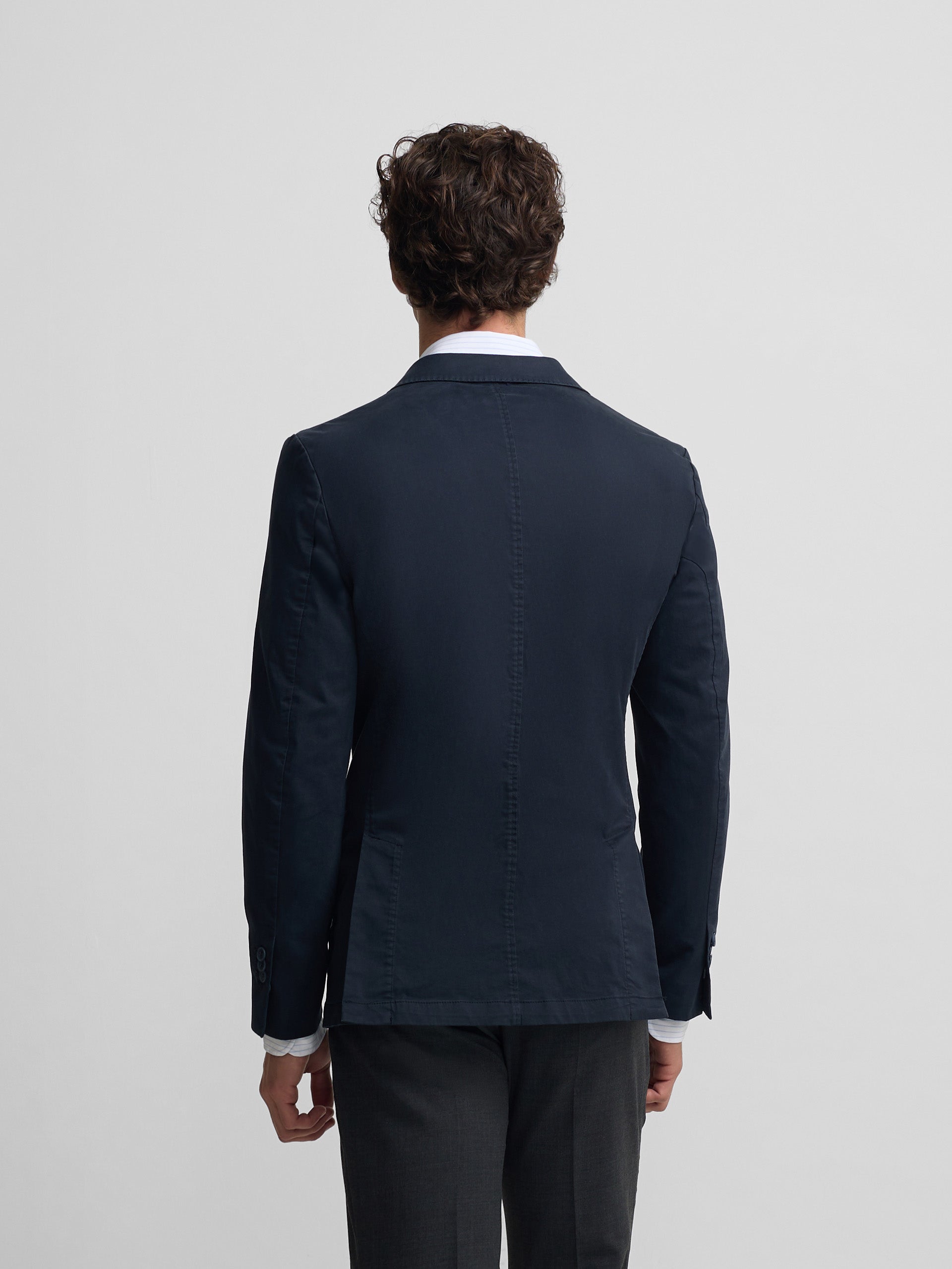 Americana cruzada casual azul marino