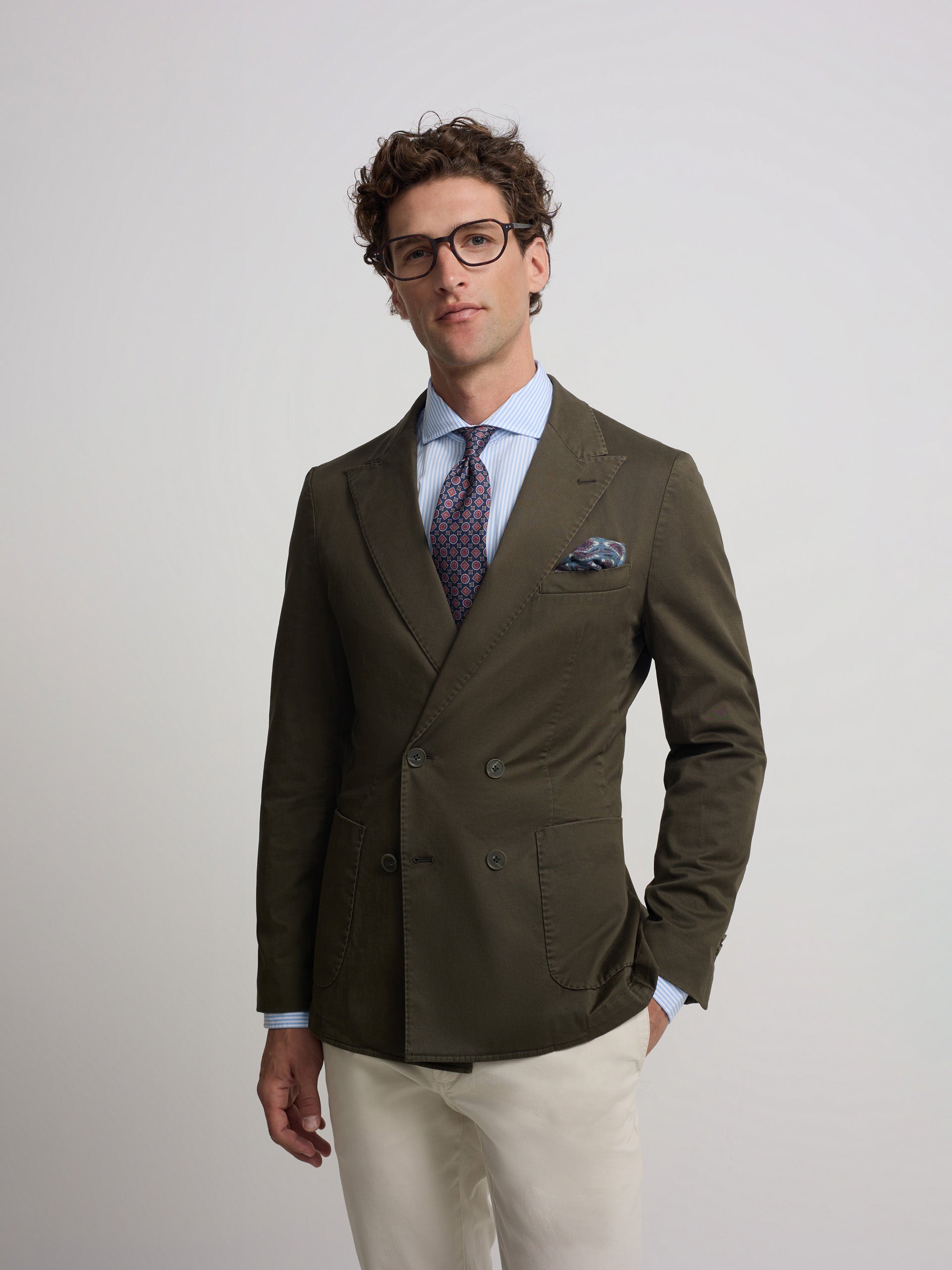Blazer cruzado casual verde