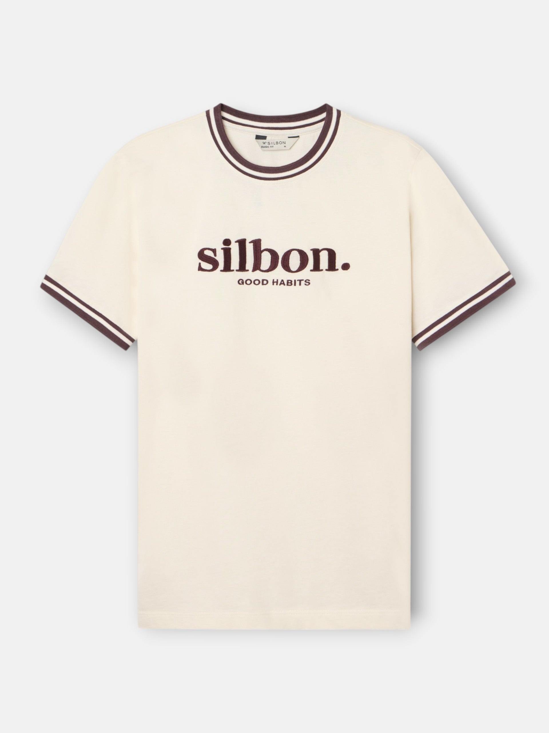 Good habits cream burgundy t-shirt