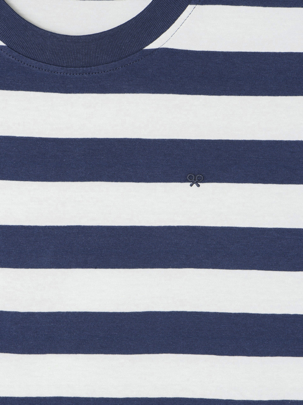 Camiseta minilogo riscas azul-marinho