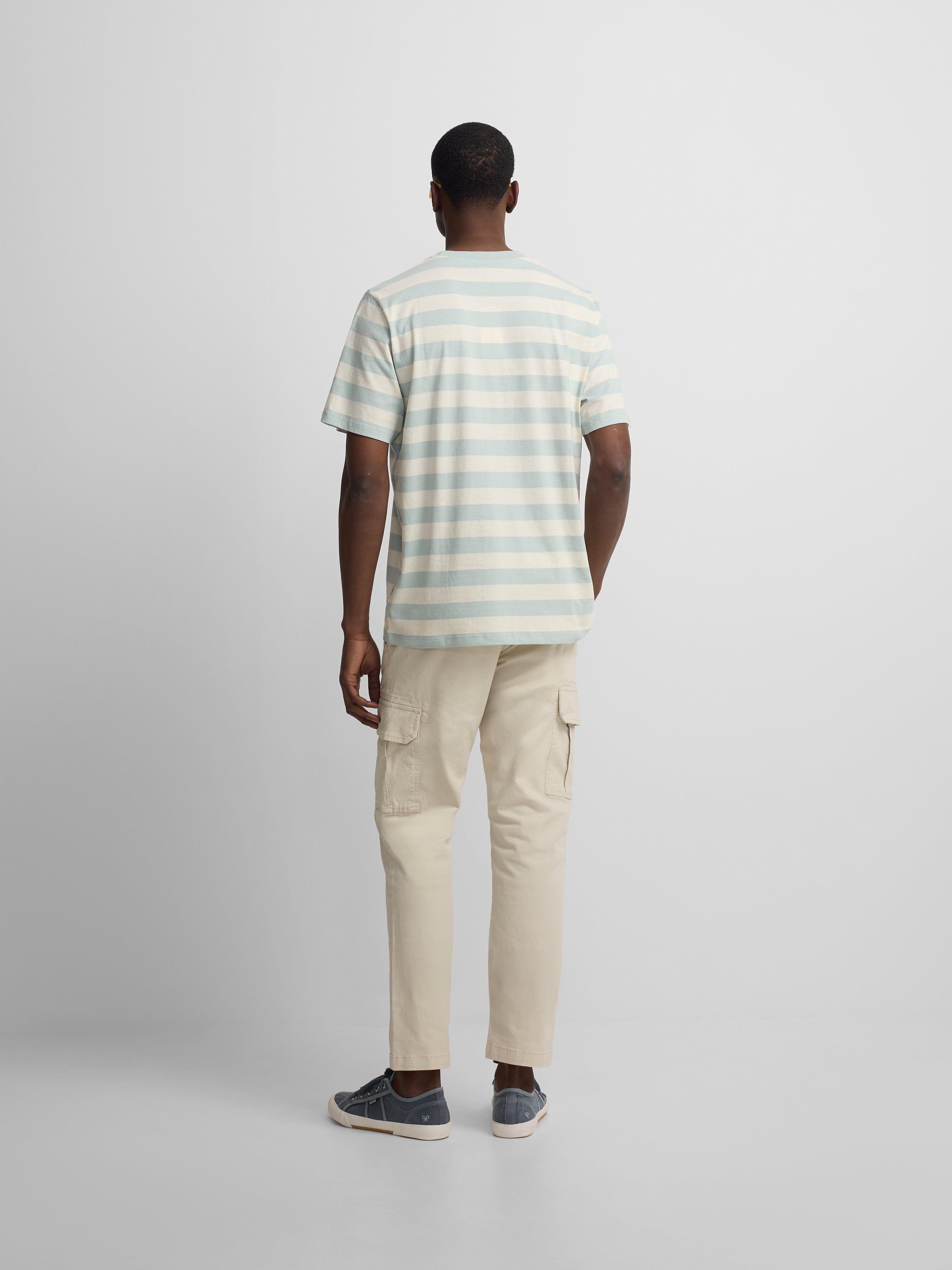 Camiseta minilogo rayas aguamarina