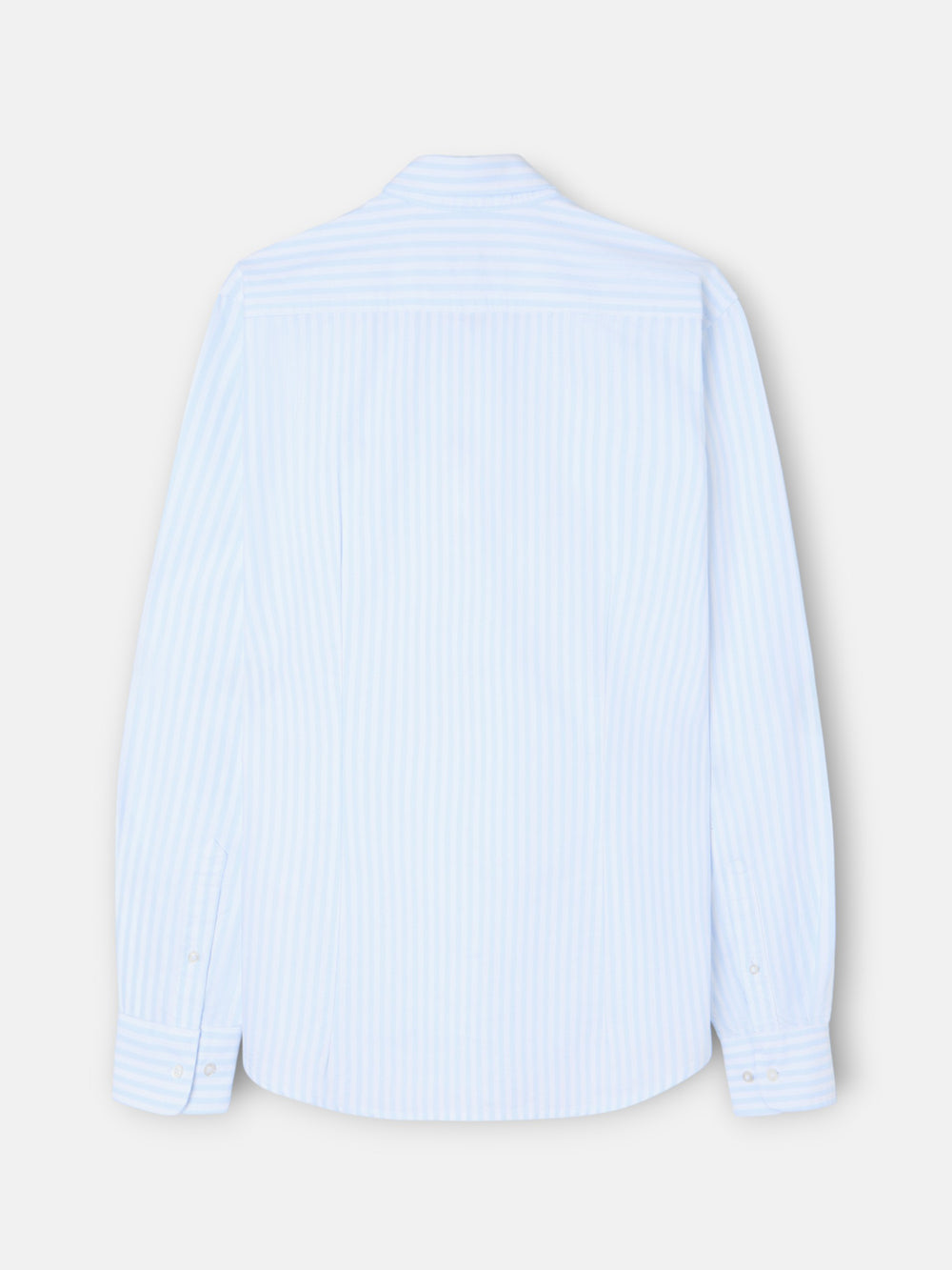Camisa sport oxford risca média azul celeste