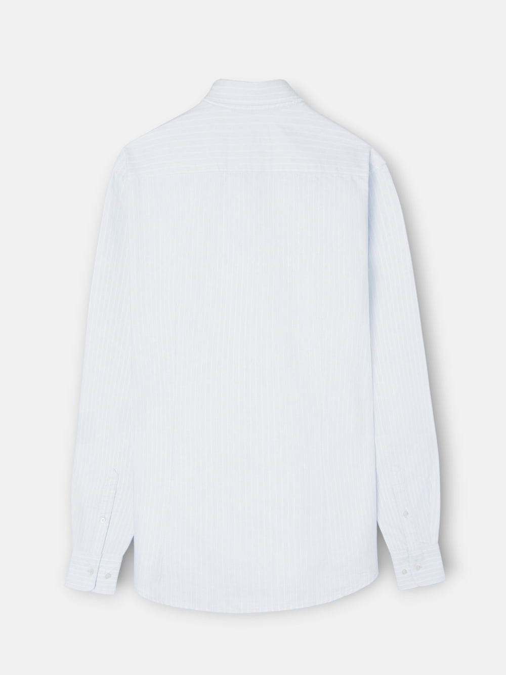 Camisa sport oxford riscas brancas azul claro