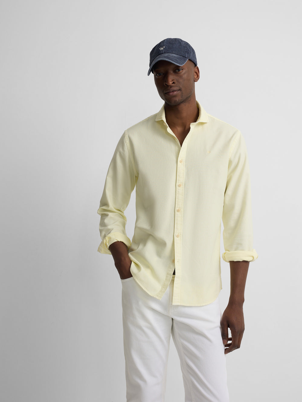 Camisa sport estrutura logótipo amarelo
