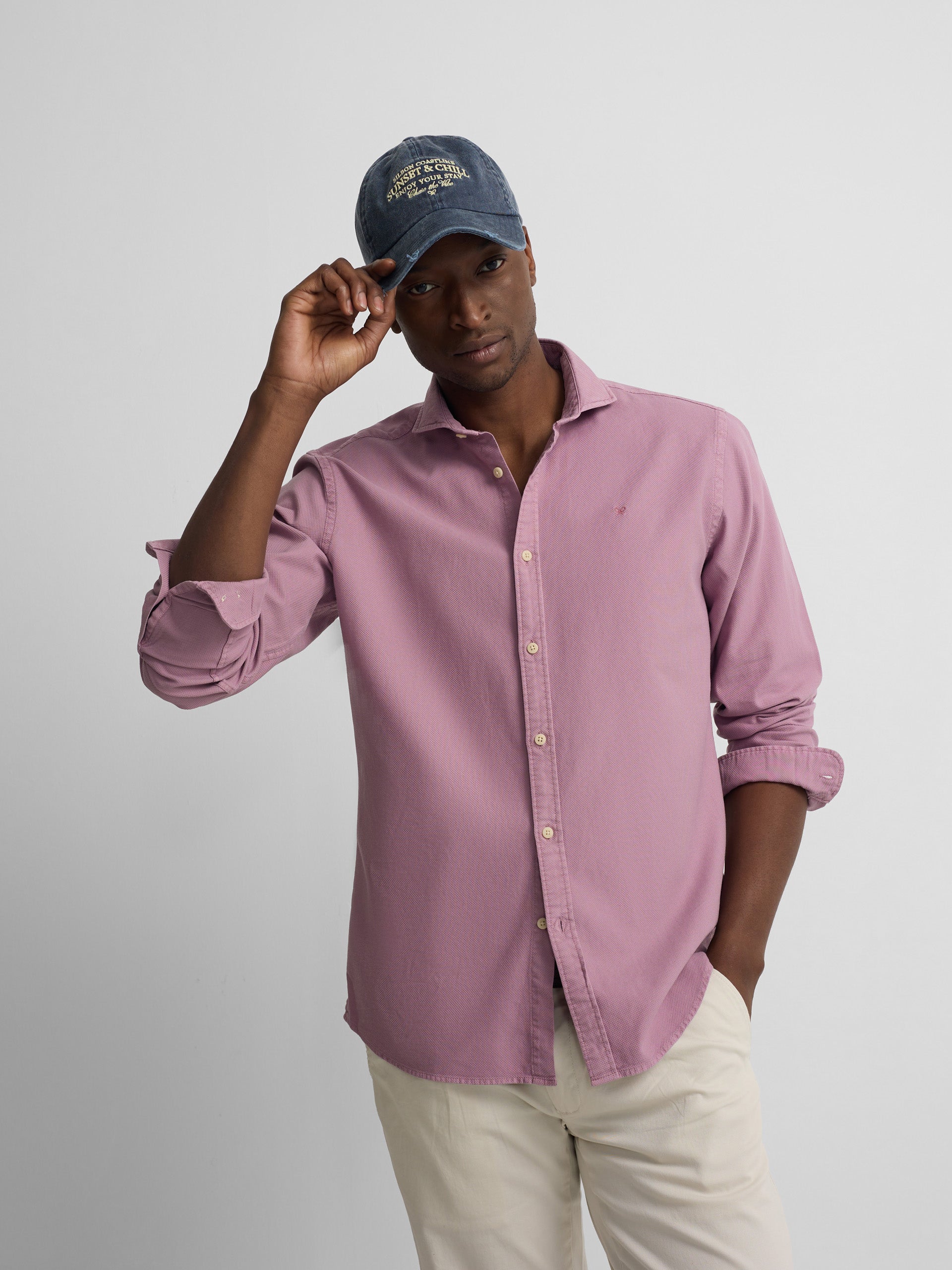Camisa sport estrutura logótipo roxo