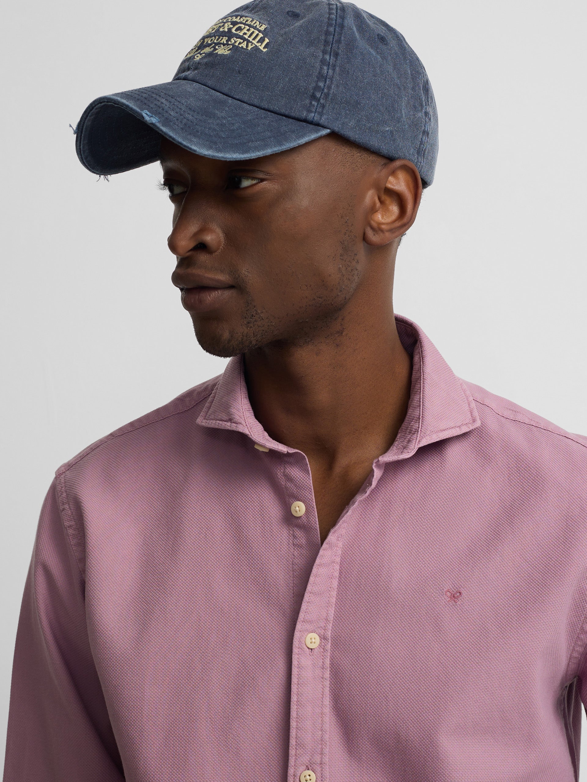 Camisa sport estrutura logótipo roxo