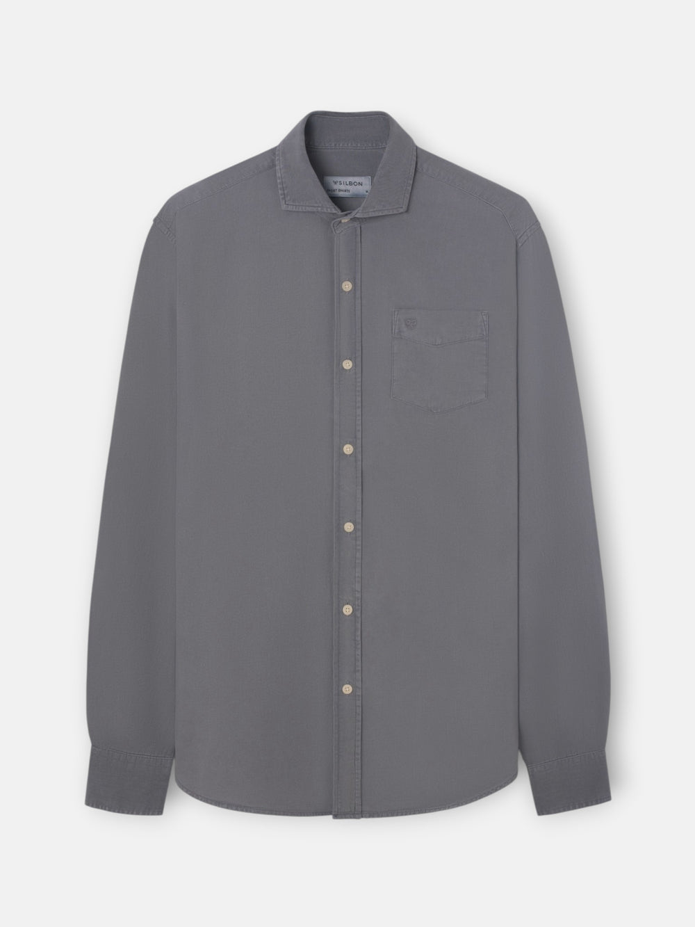 Grey worn pocket sport shirt