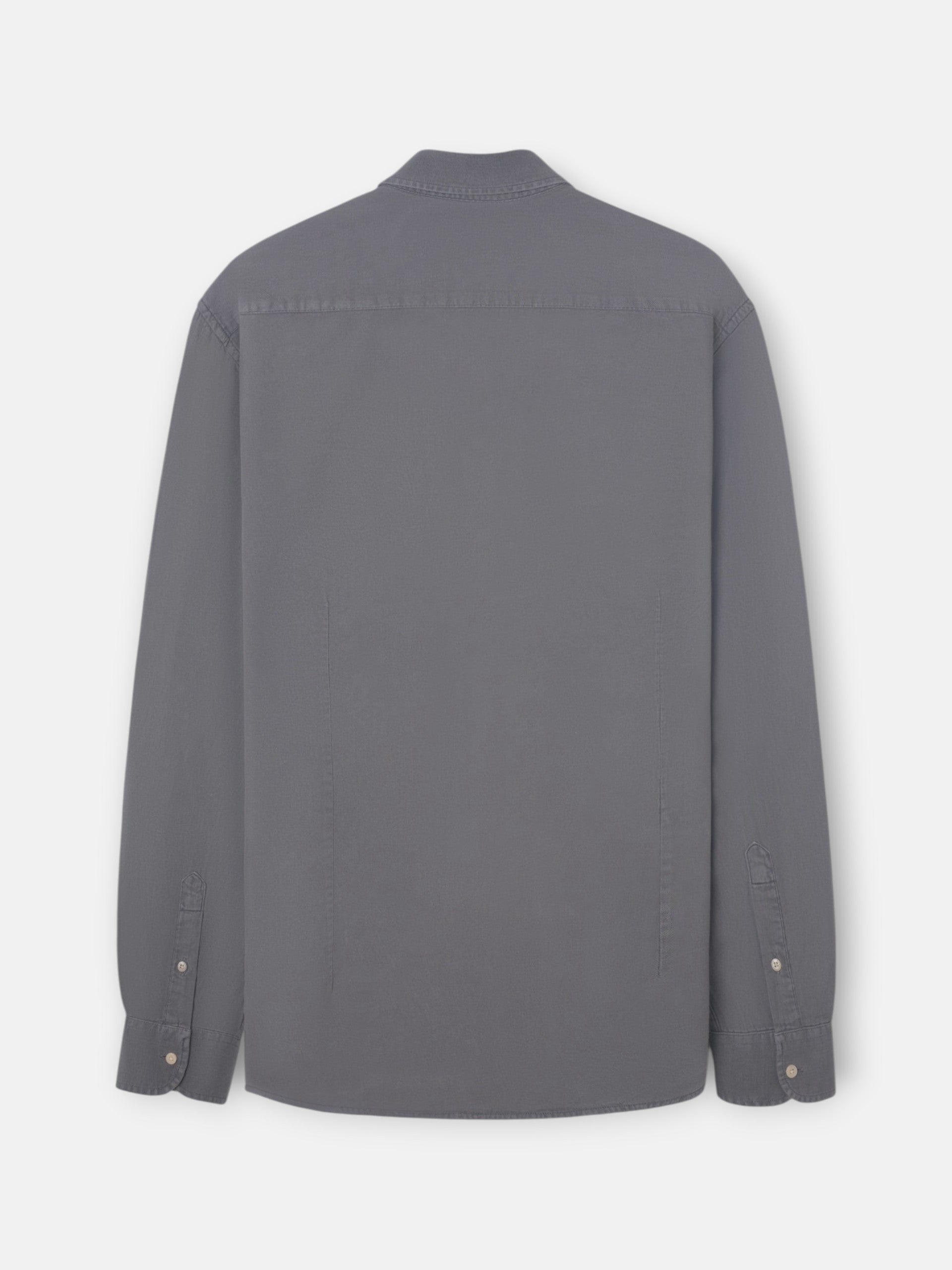 Camisa sport bolsillo desgastada gris