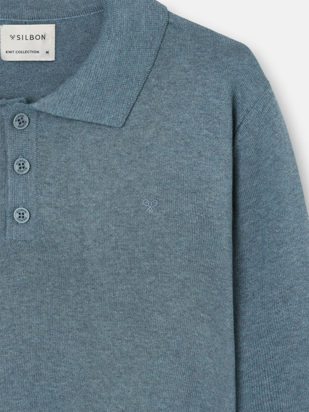 Jersey cuello polo azul petroleo
