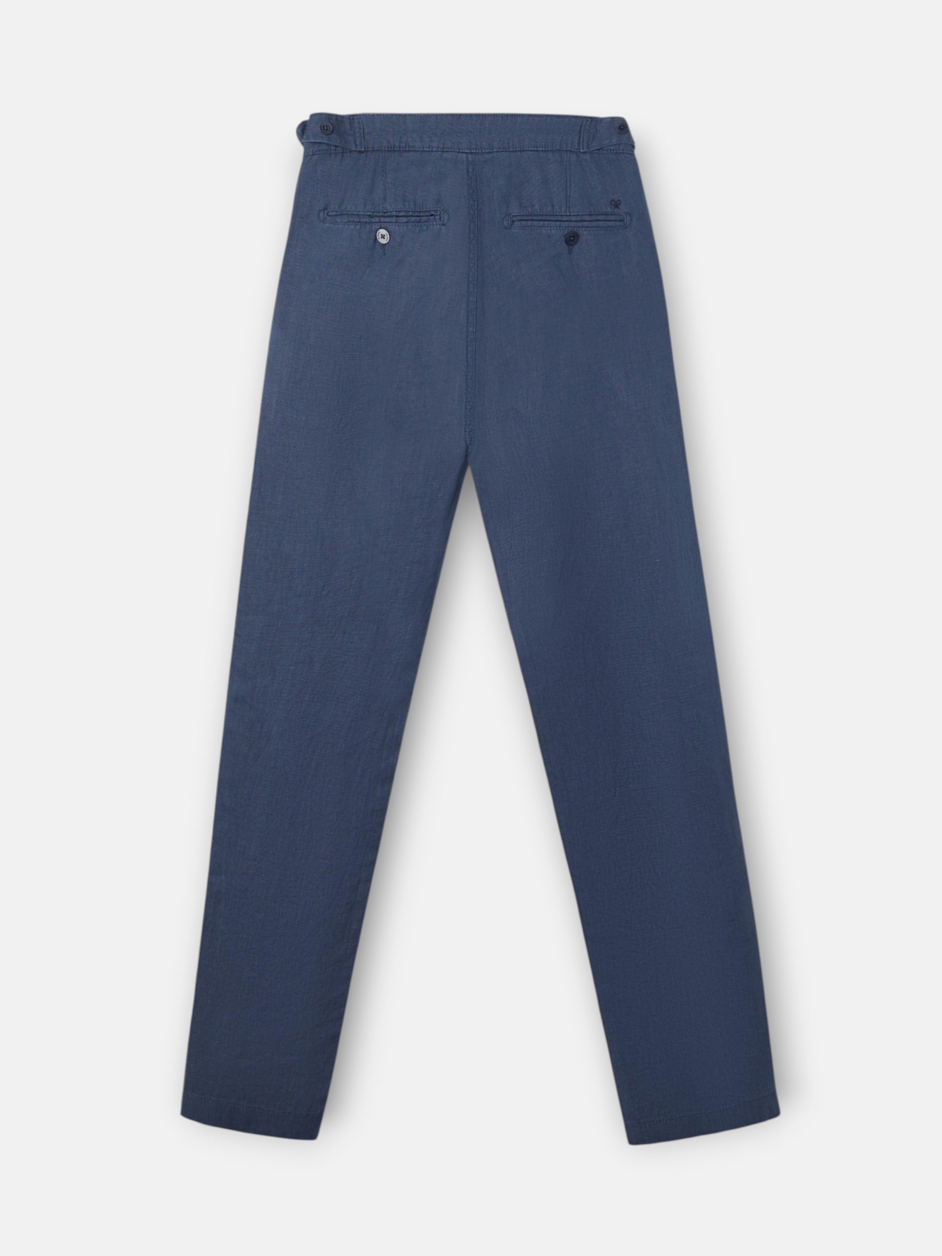 Pantalon sport pinza lino azul indigo