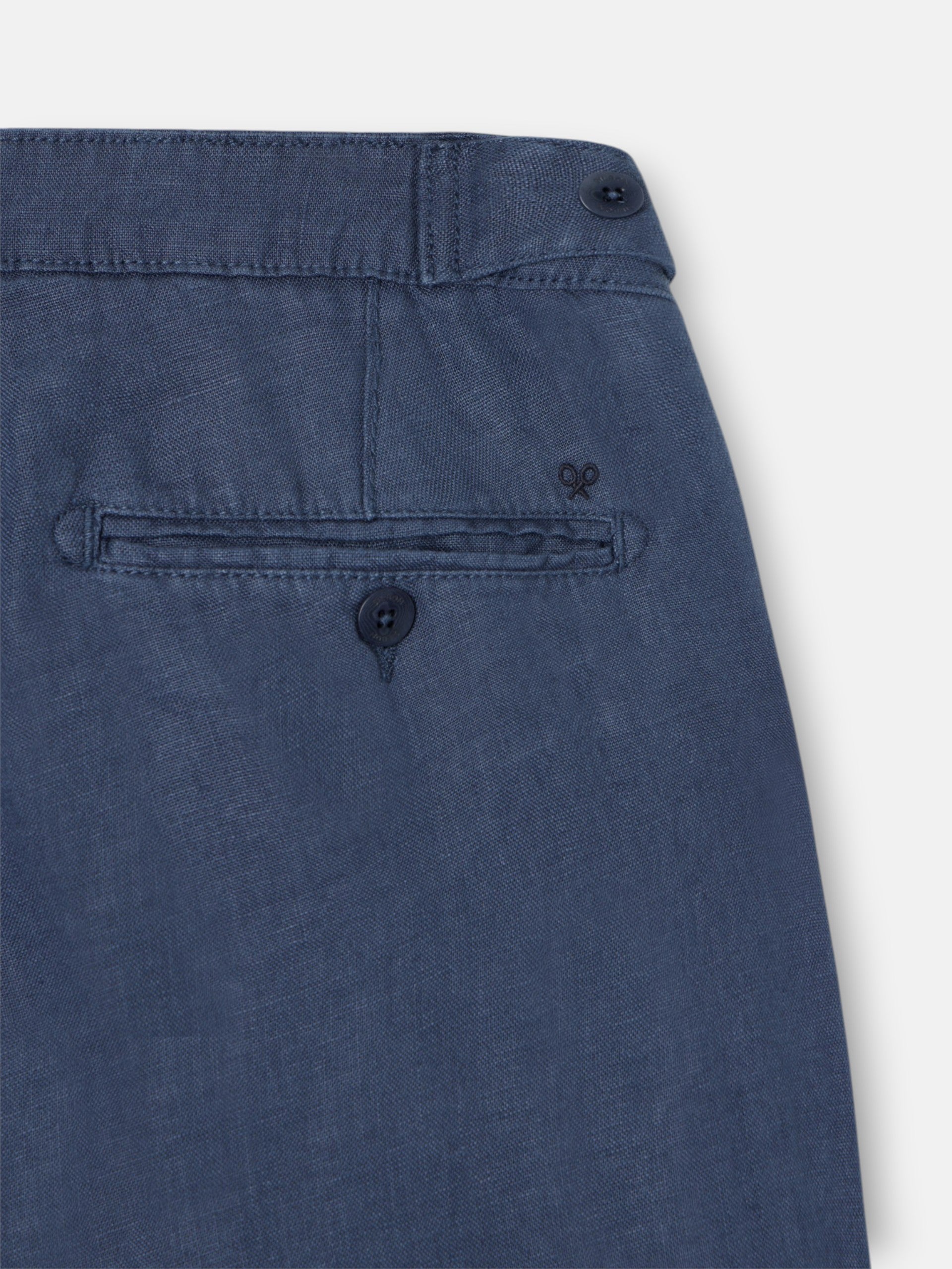 Pantalon sport pinza lino azul indigo