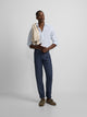 Pantalon sport pinza lino azul indigo