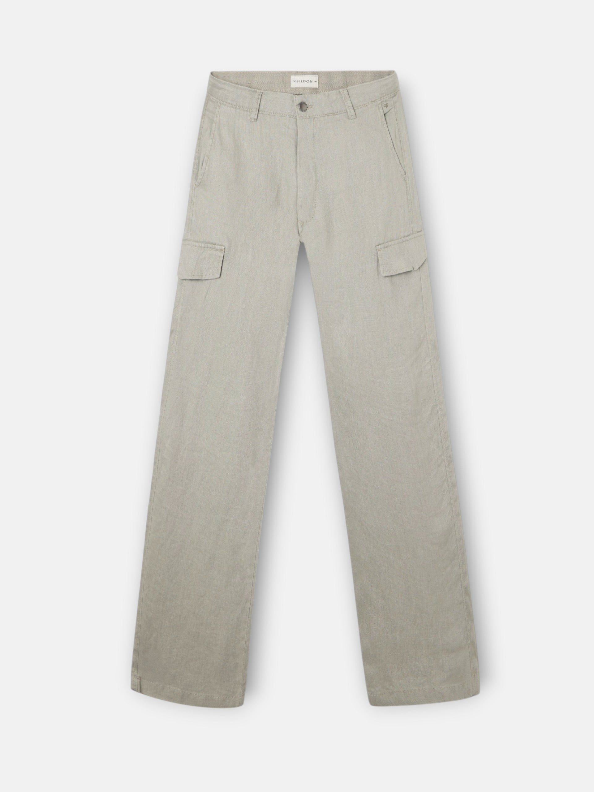 Pantalon cargo sport en lin vert moyen