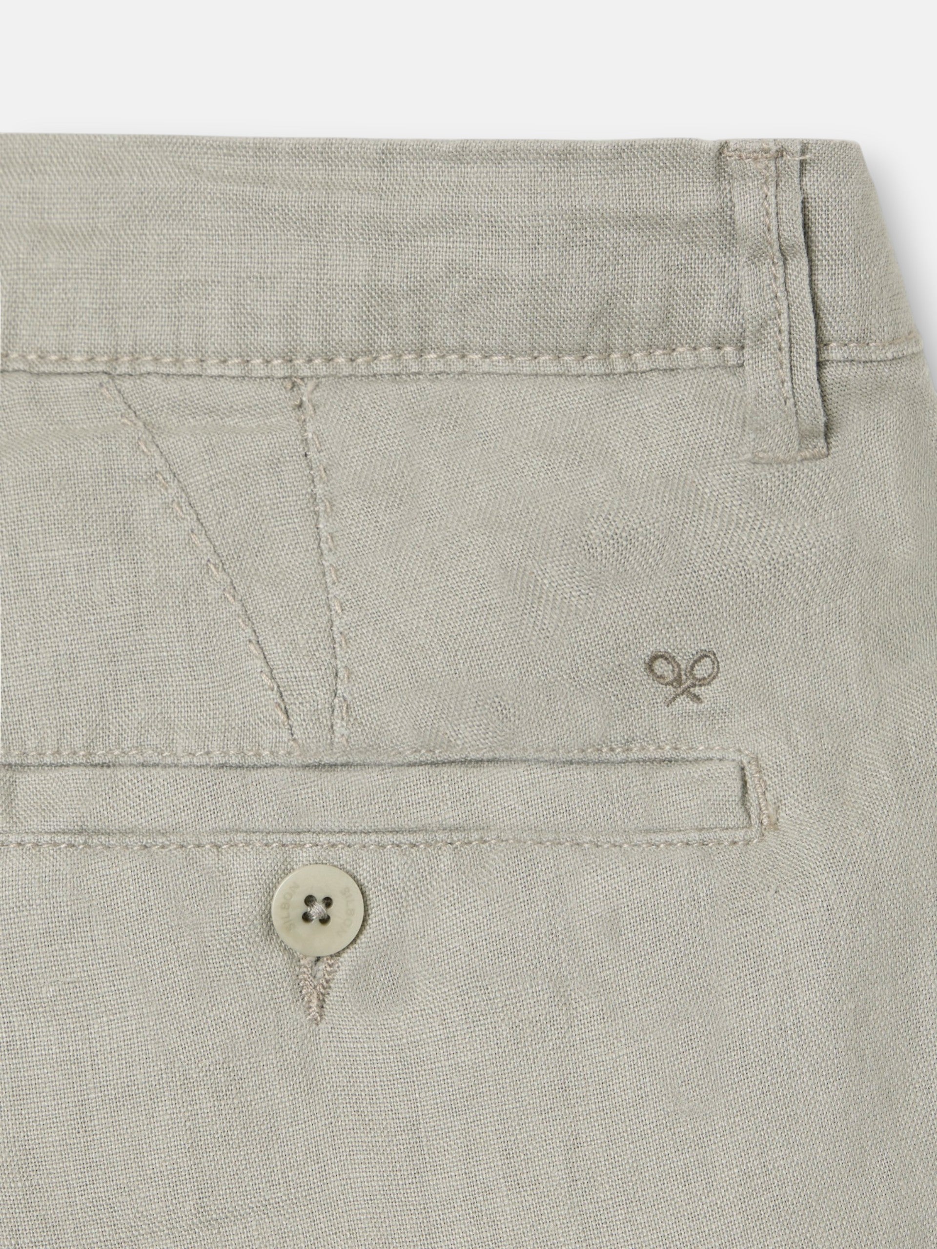 Pantalon cargo sport en lin vert moyen