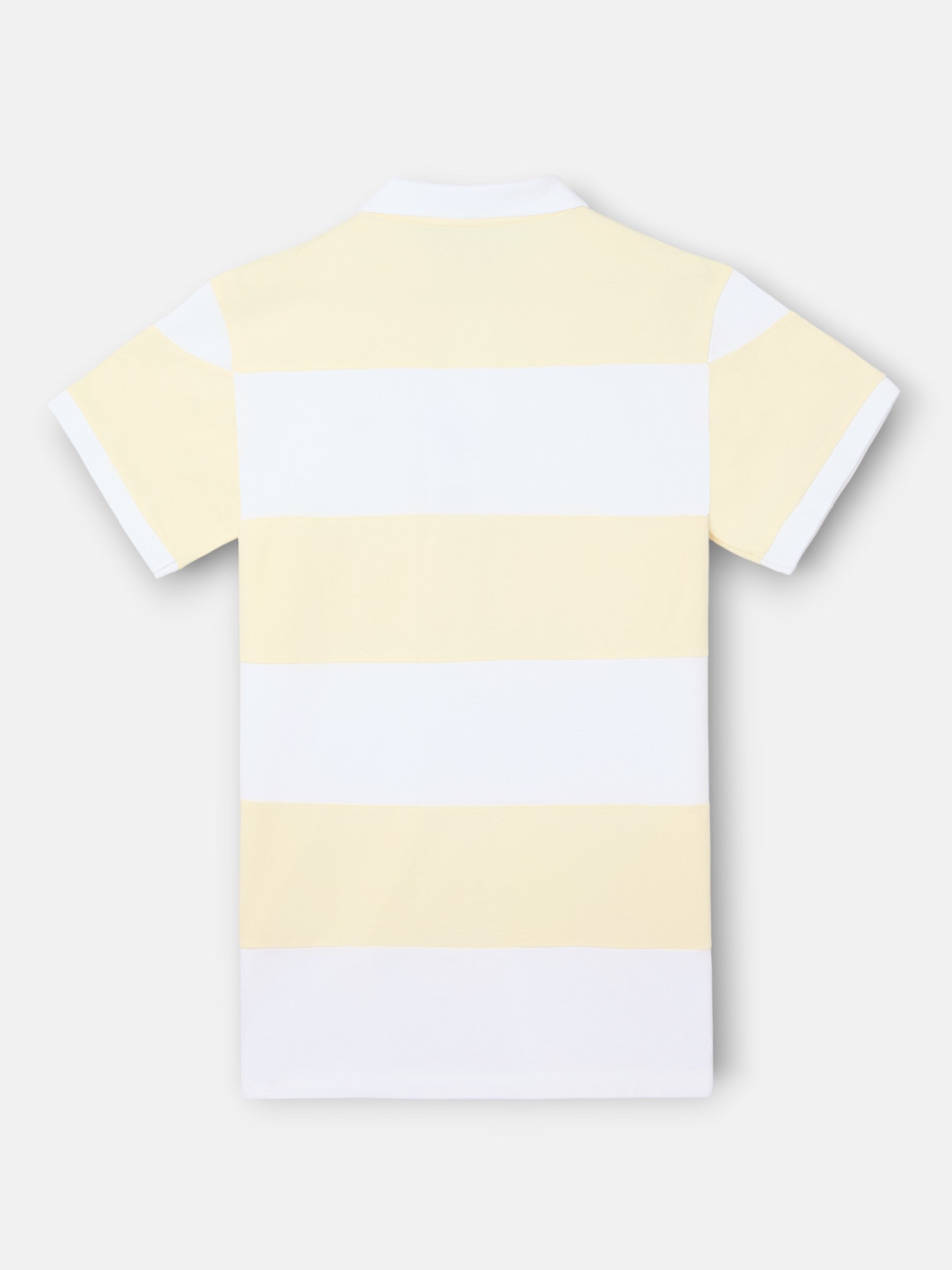 Polo à manches courtes à larges rayures jaunes
