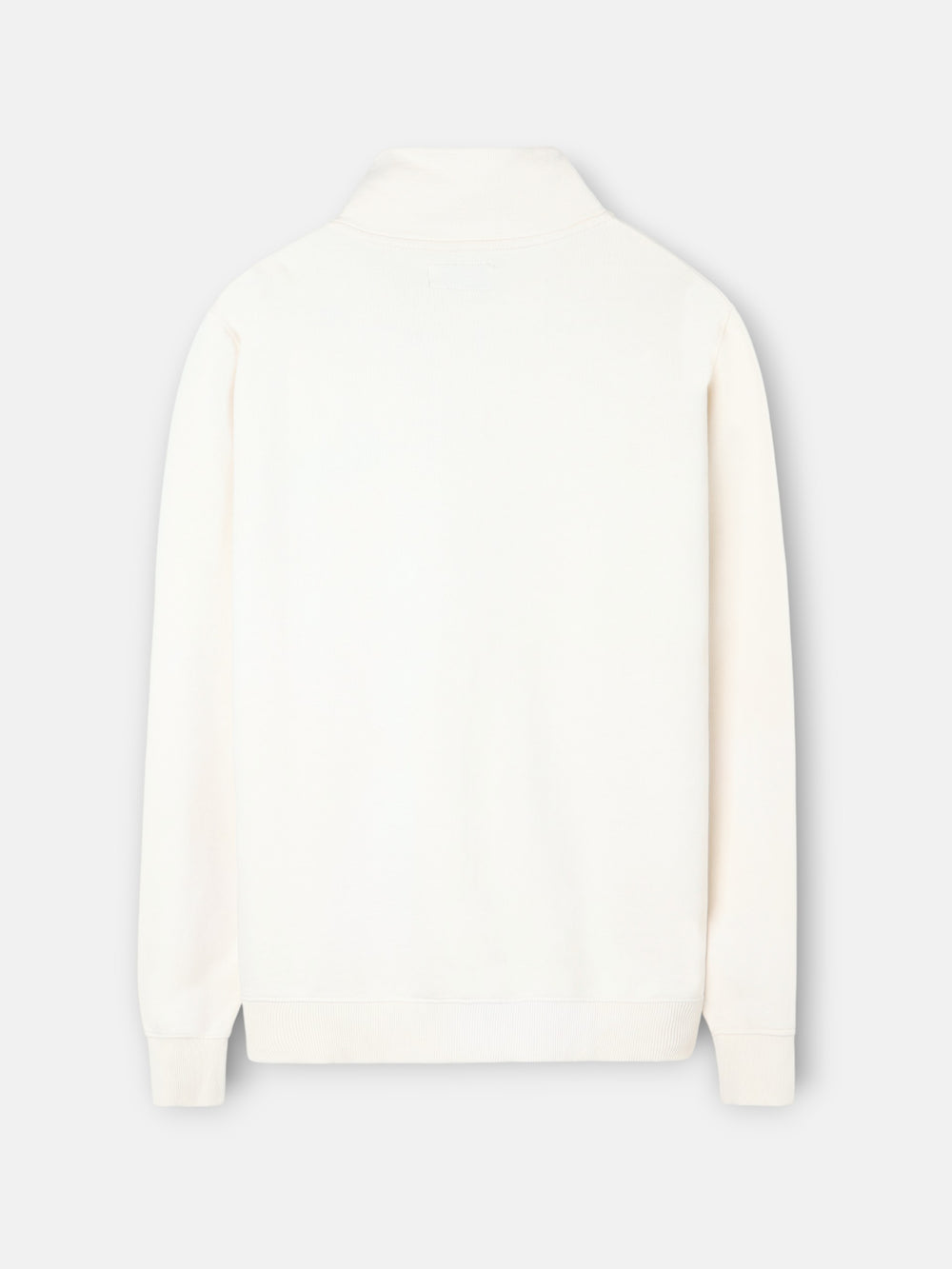 Cream embroidered zip-up sweatshirt