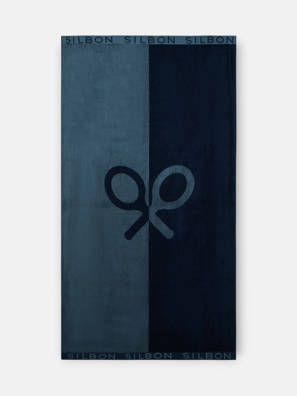 Serviette bicolore bleu marine