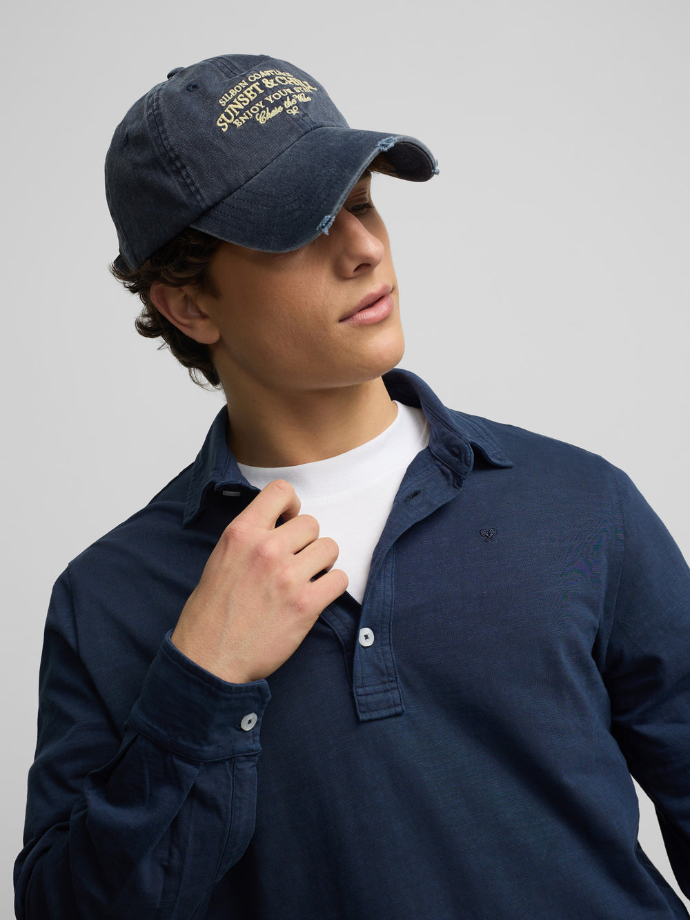 Boné sunset denim azul-marinho