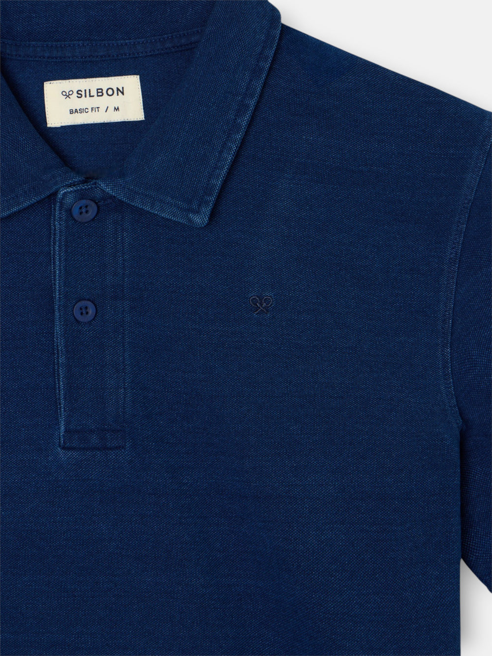 Polo manga corta style denim azul marino