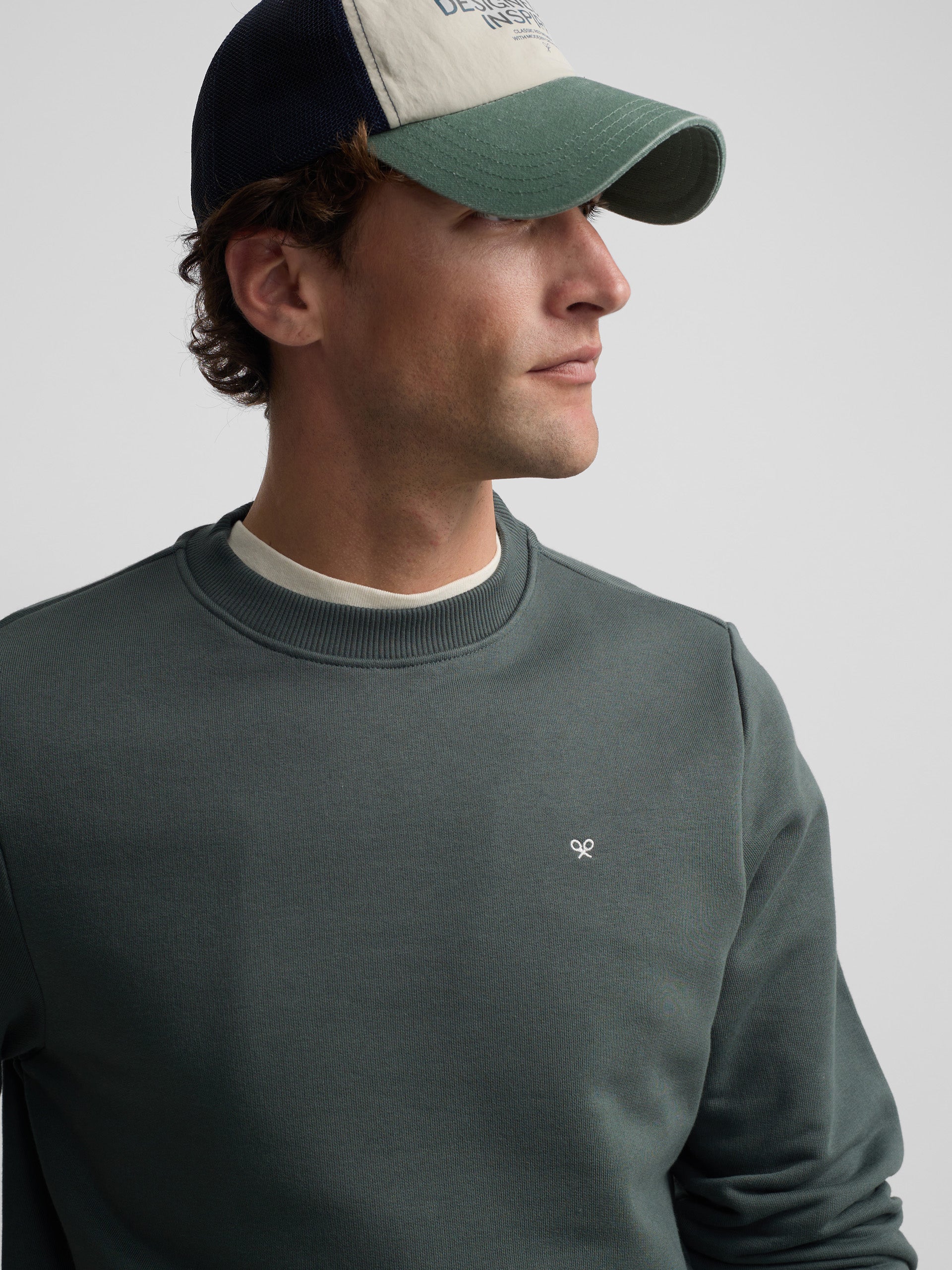 Sweat-shirt Silbon classics vert foncé