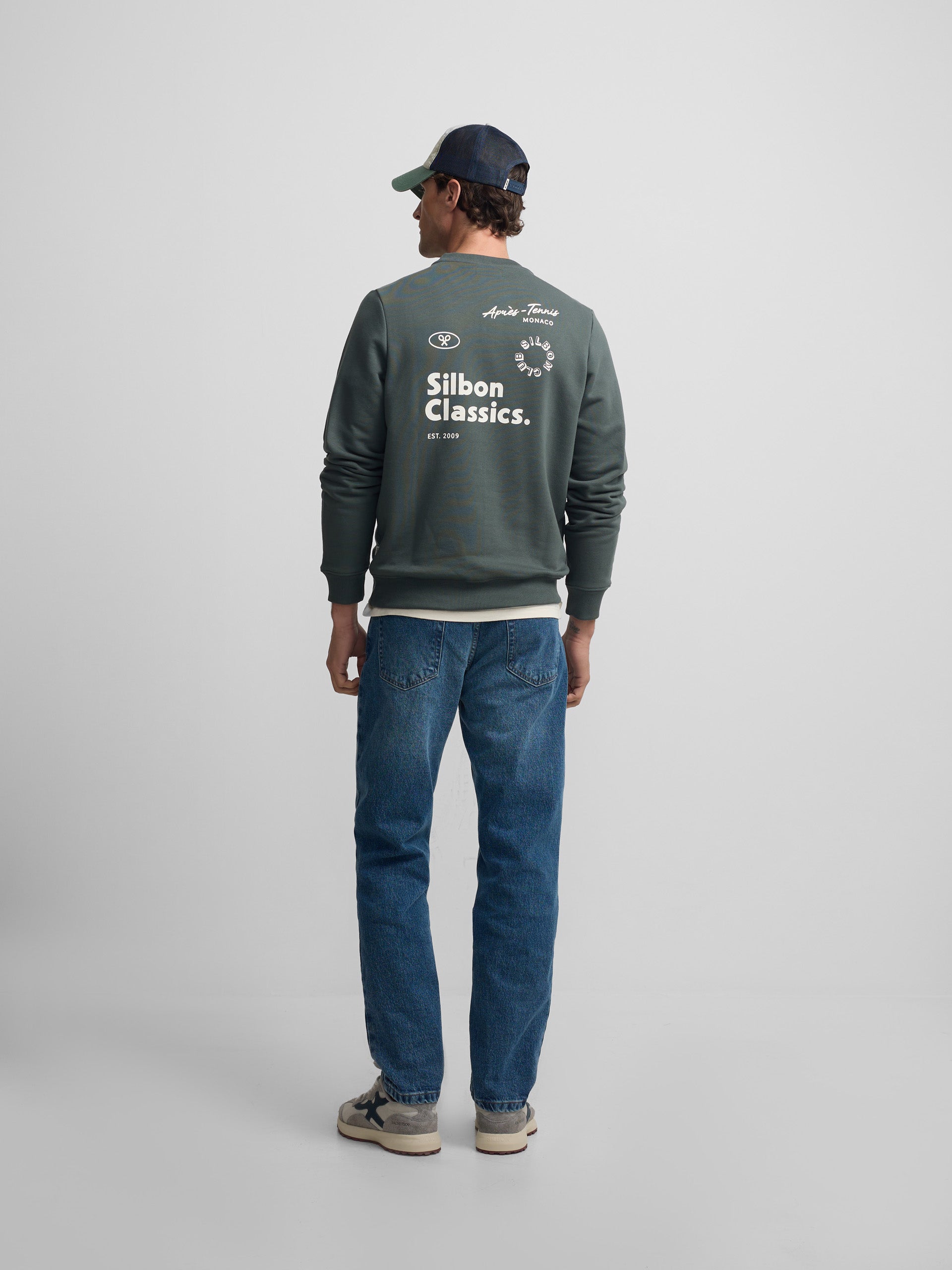 Sweat-shirt Silbon classics vert foncé