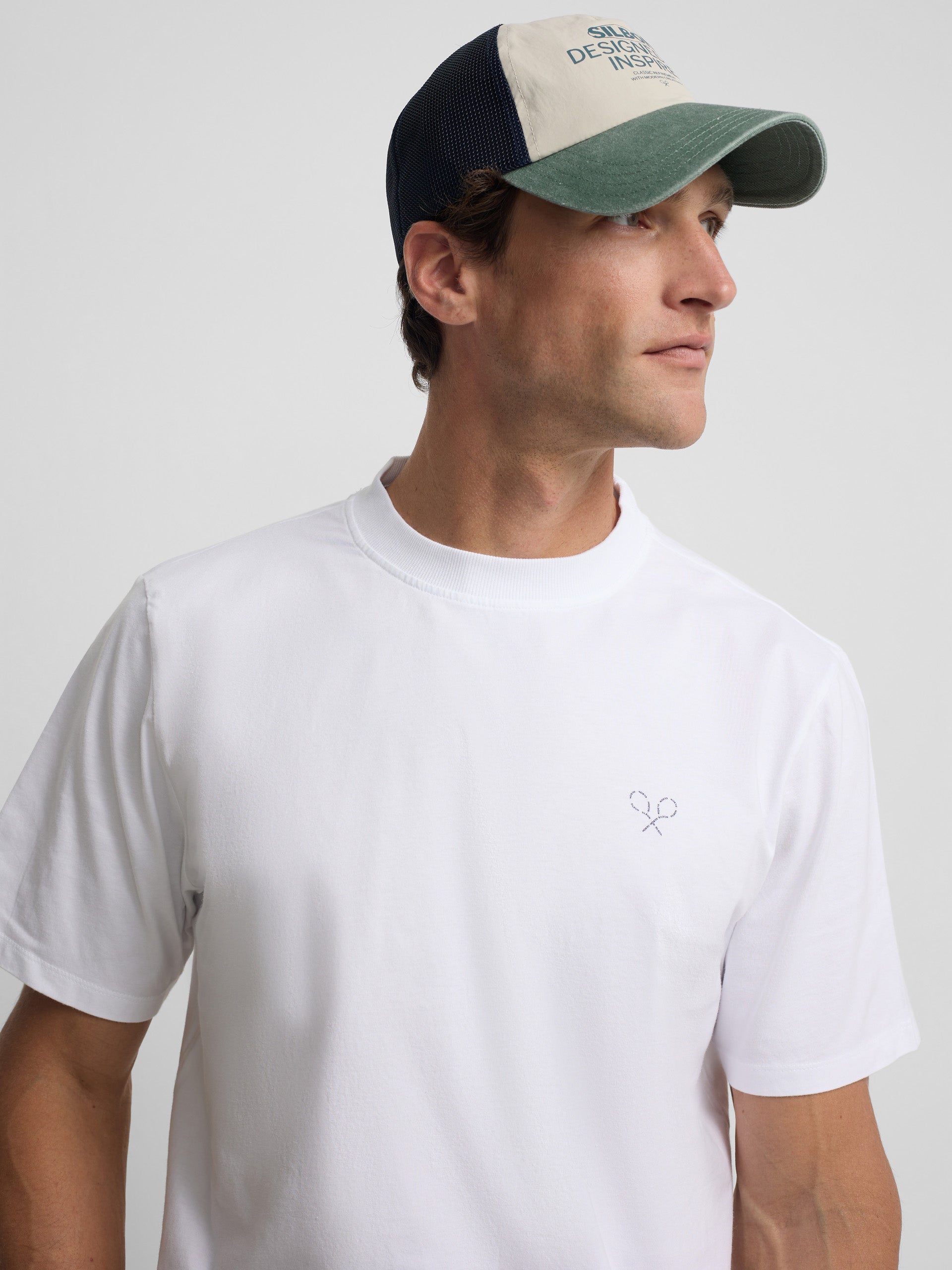 Camiseta raquetas lettering blanca