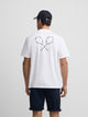 Camiseta raquetas lettering blanca