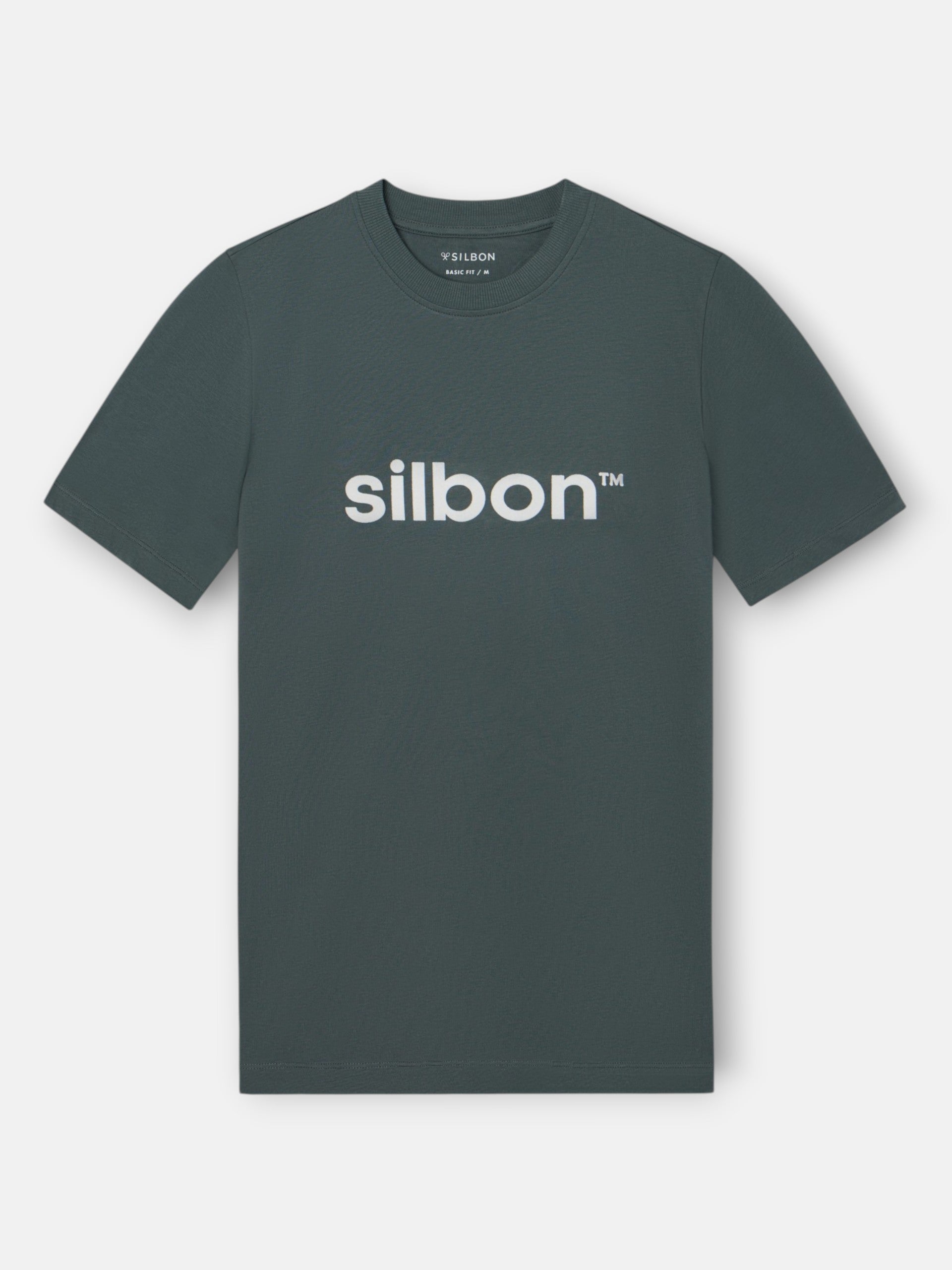 T-shirt Silbon flock vert foncé