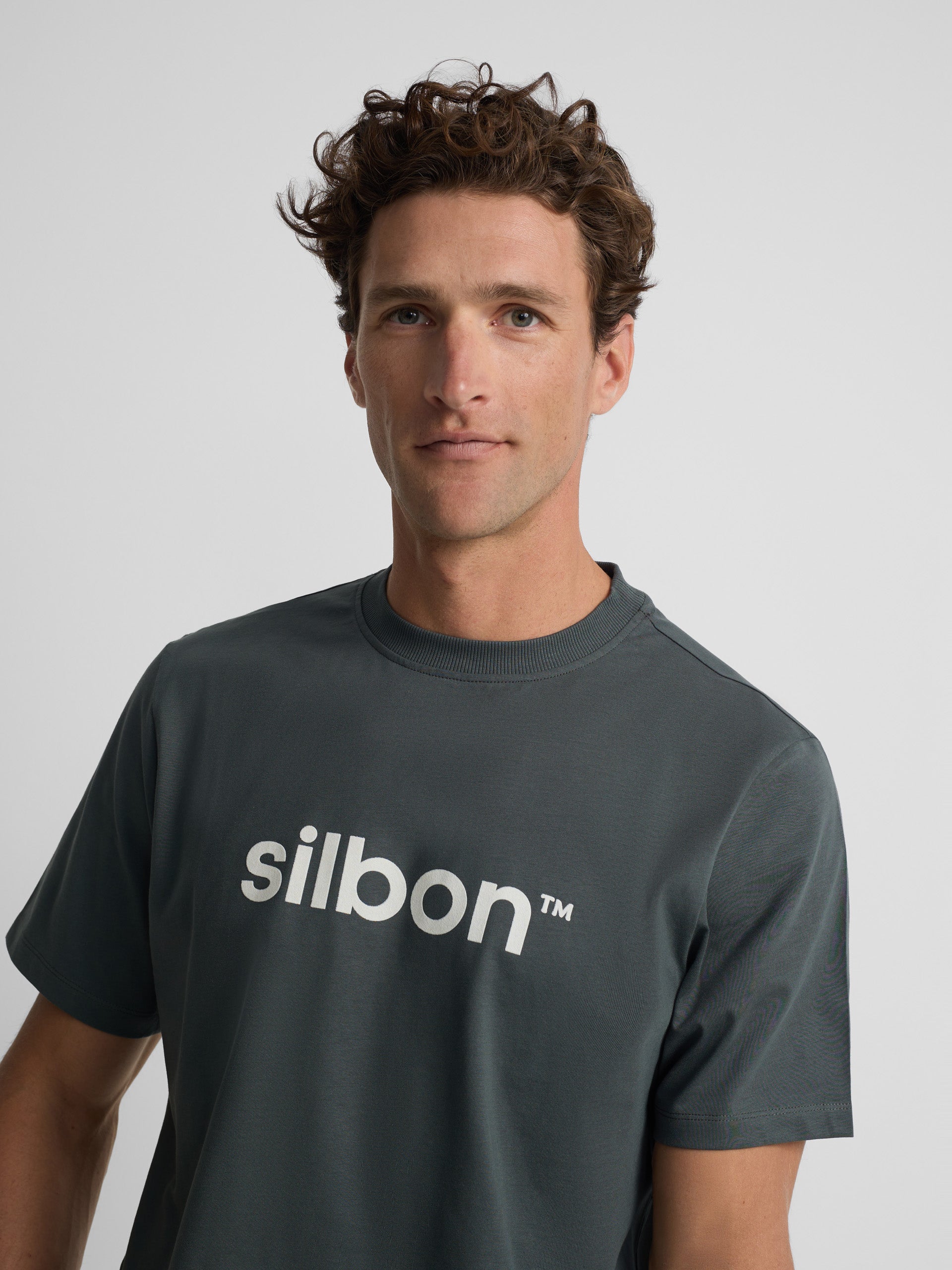 T-shirt Silbon flock vert foncé