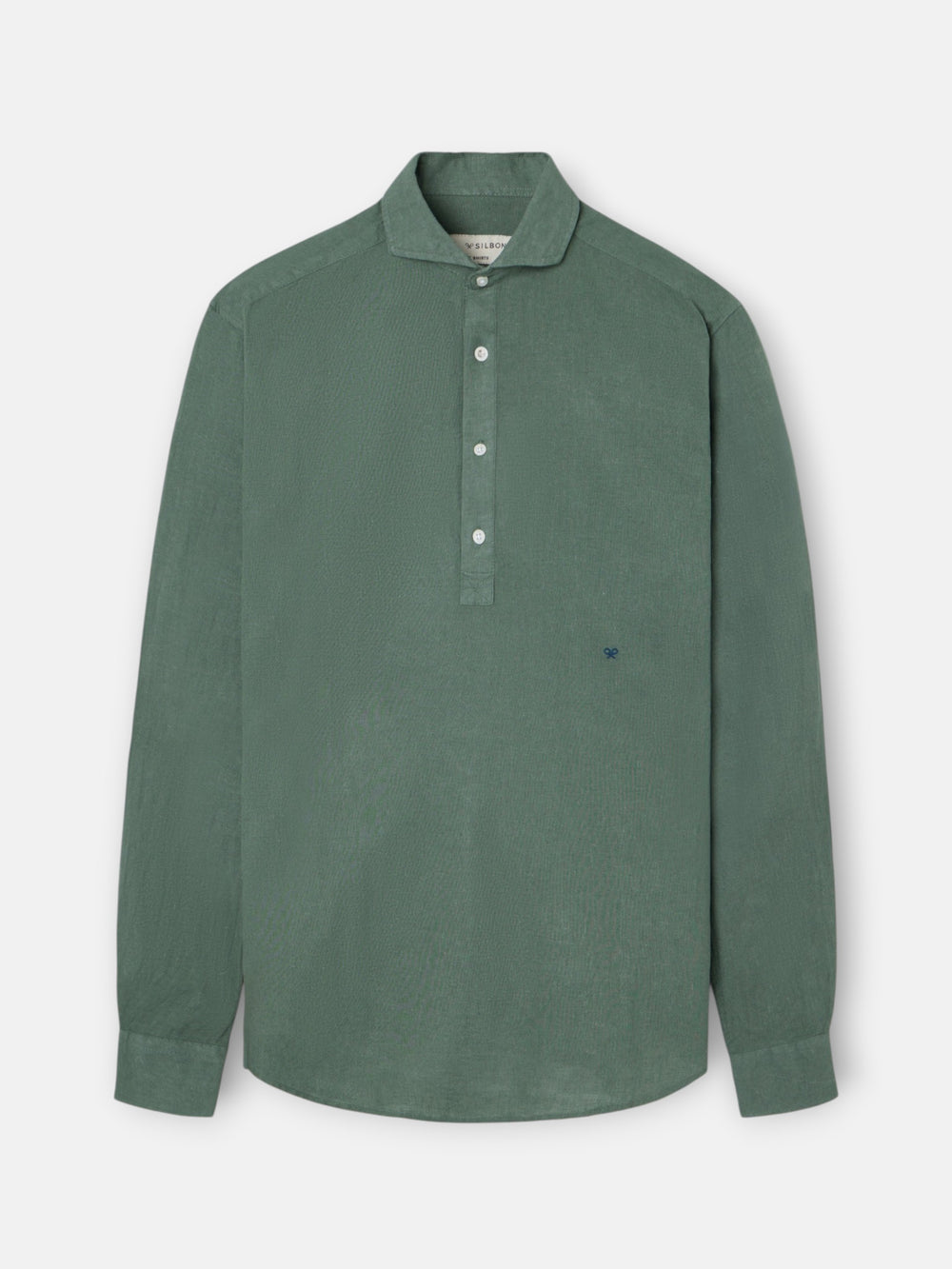 Polo desportivo de linho verde escuro