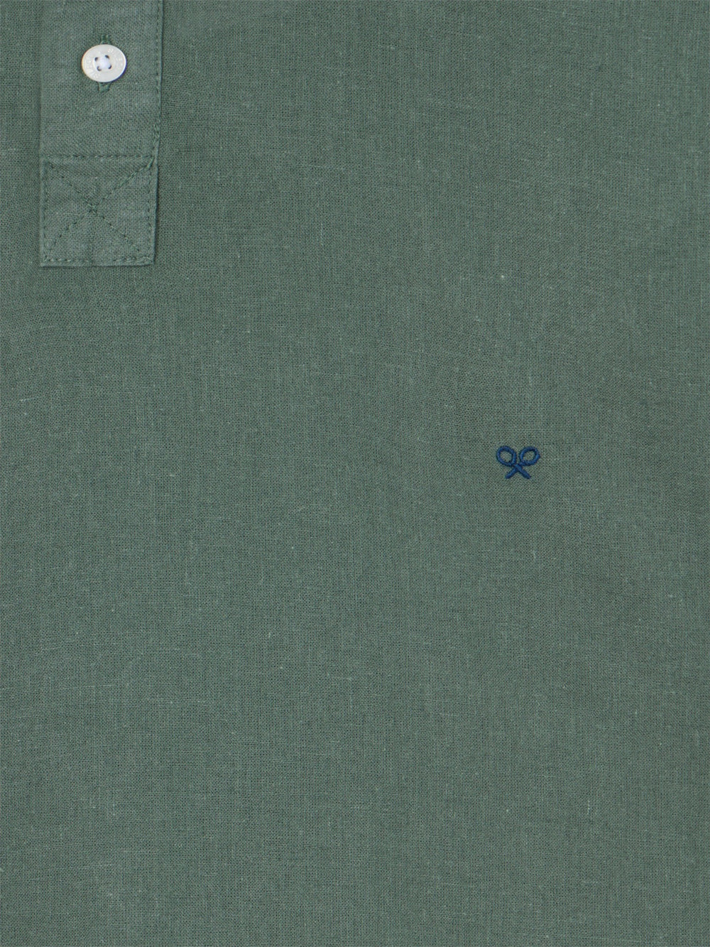 Polo desportivo de linho verde escuro
