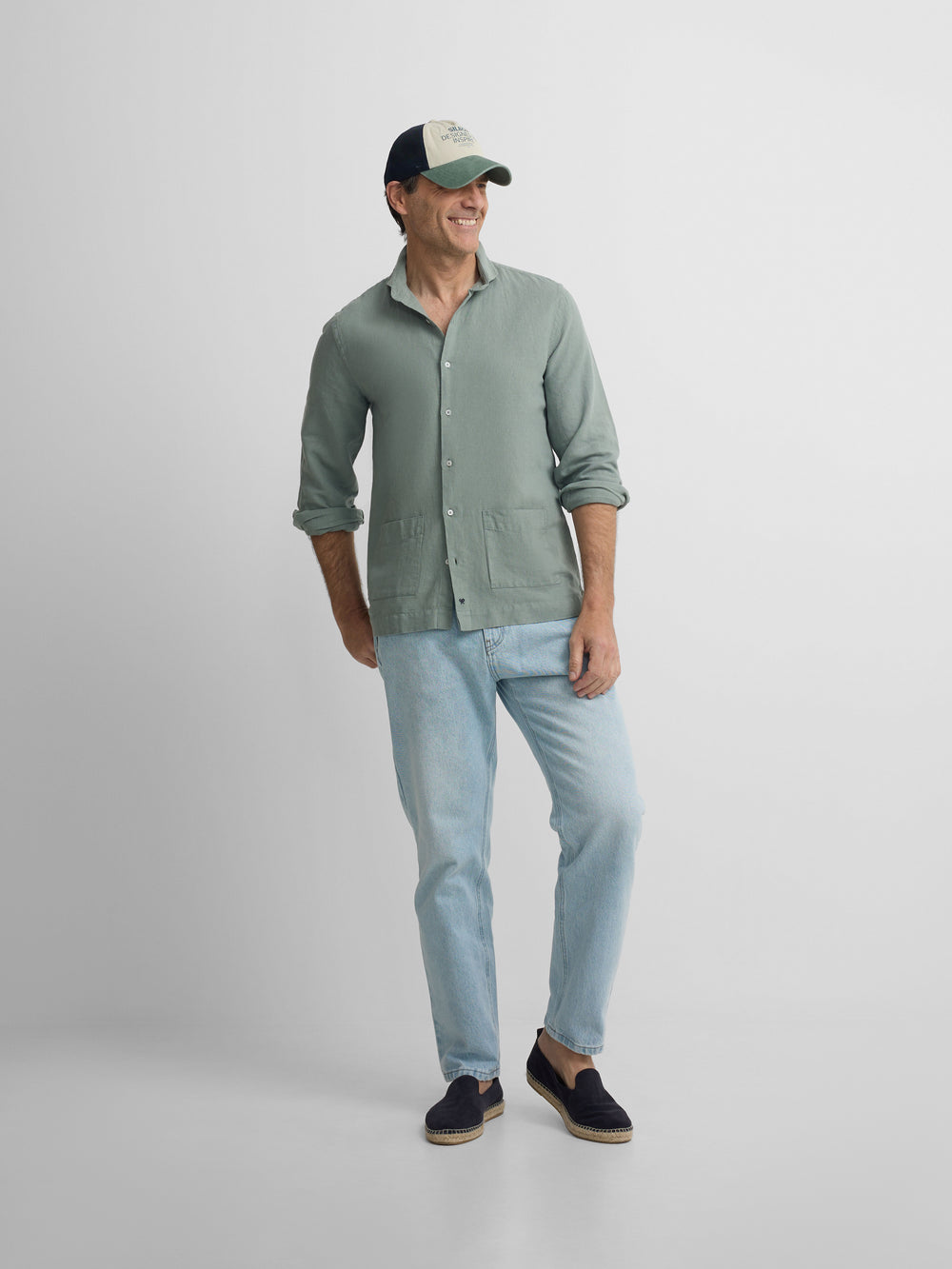 Camisa sport pockets verde medio