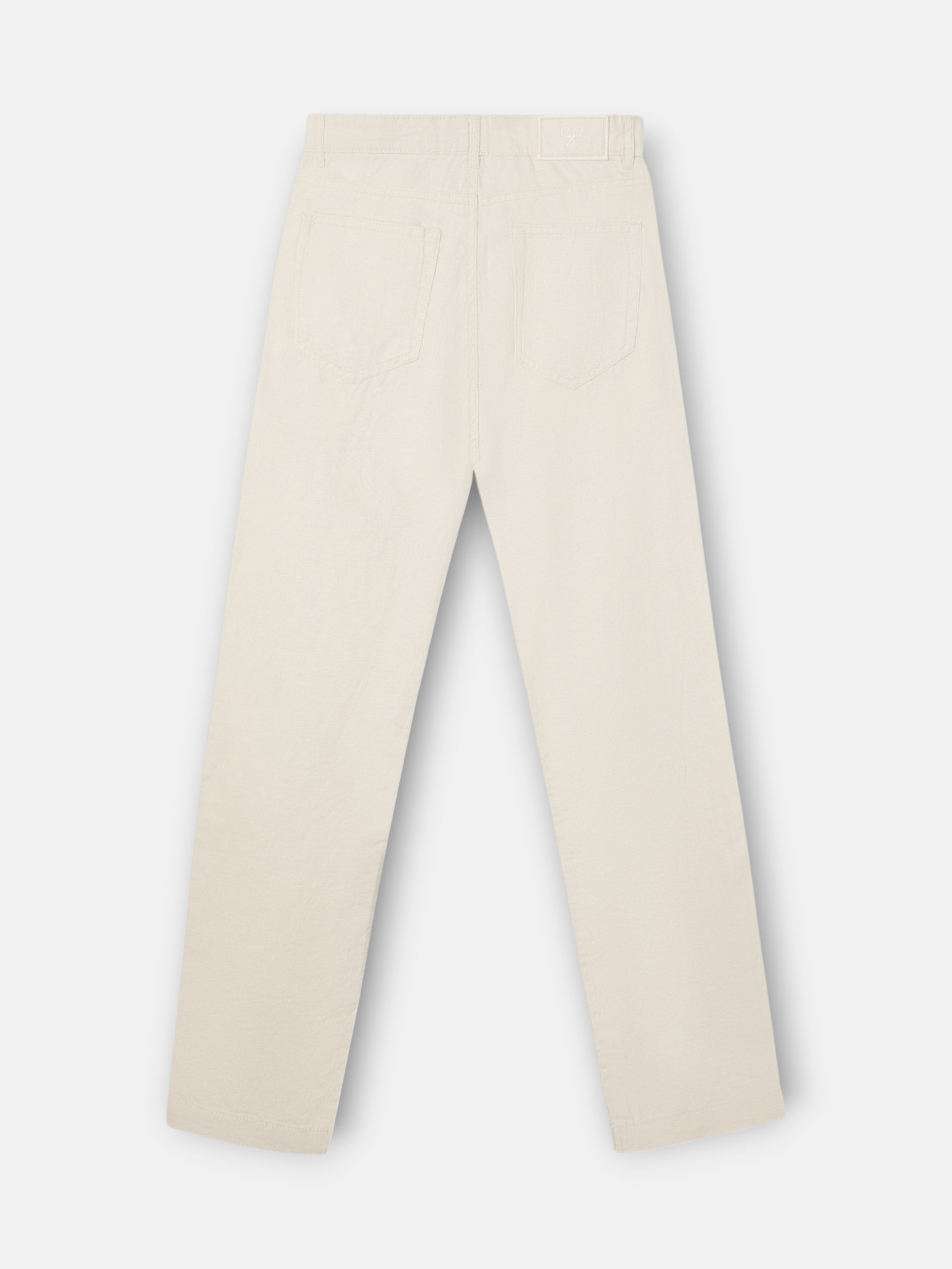 Stone linen five-pocket sport trousers