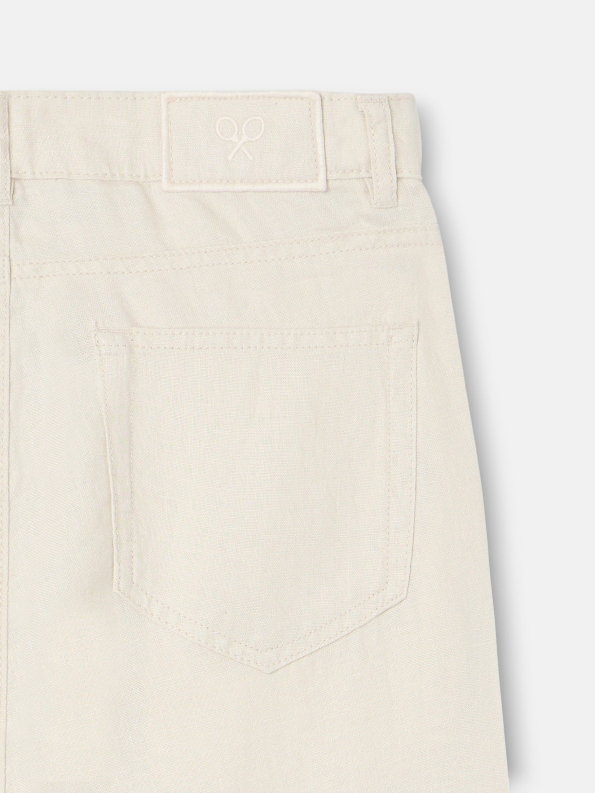 Stone linen five-pocket sport trousers