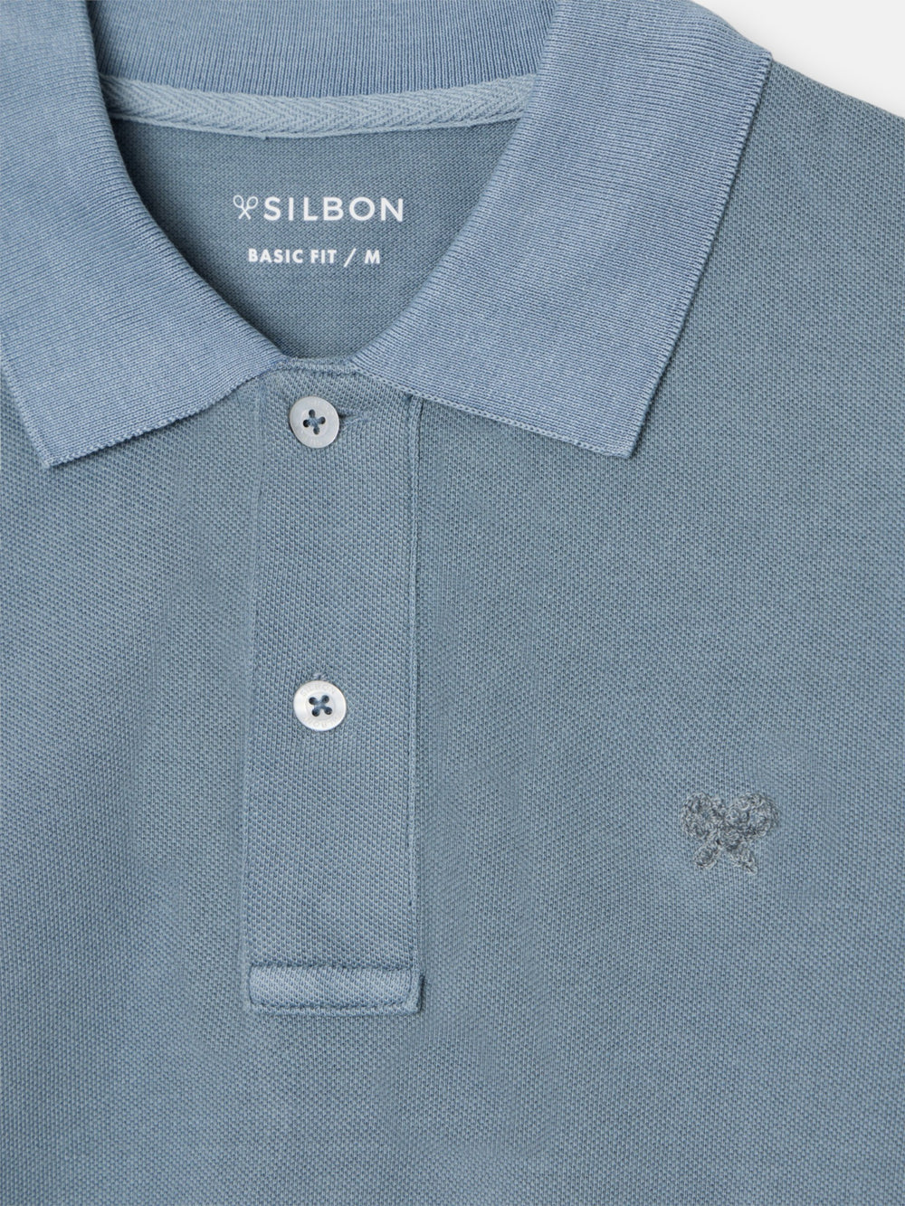 Polo clasico garment dye azul medio