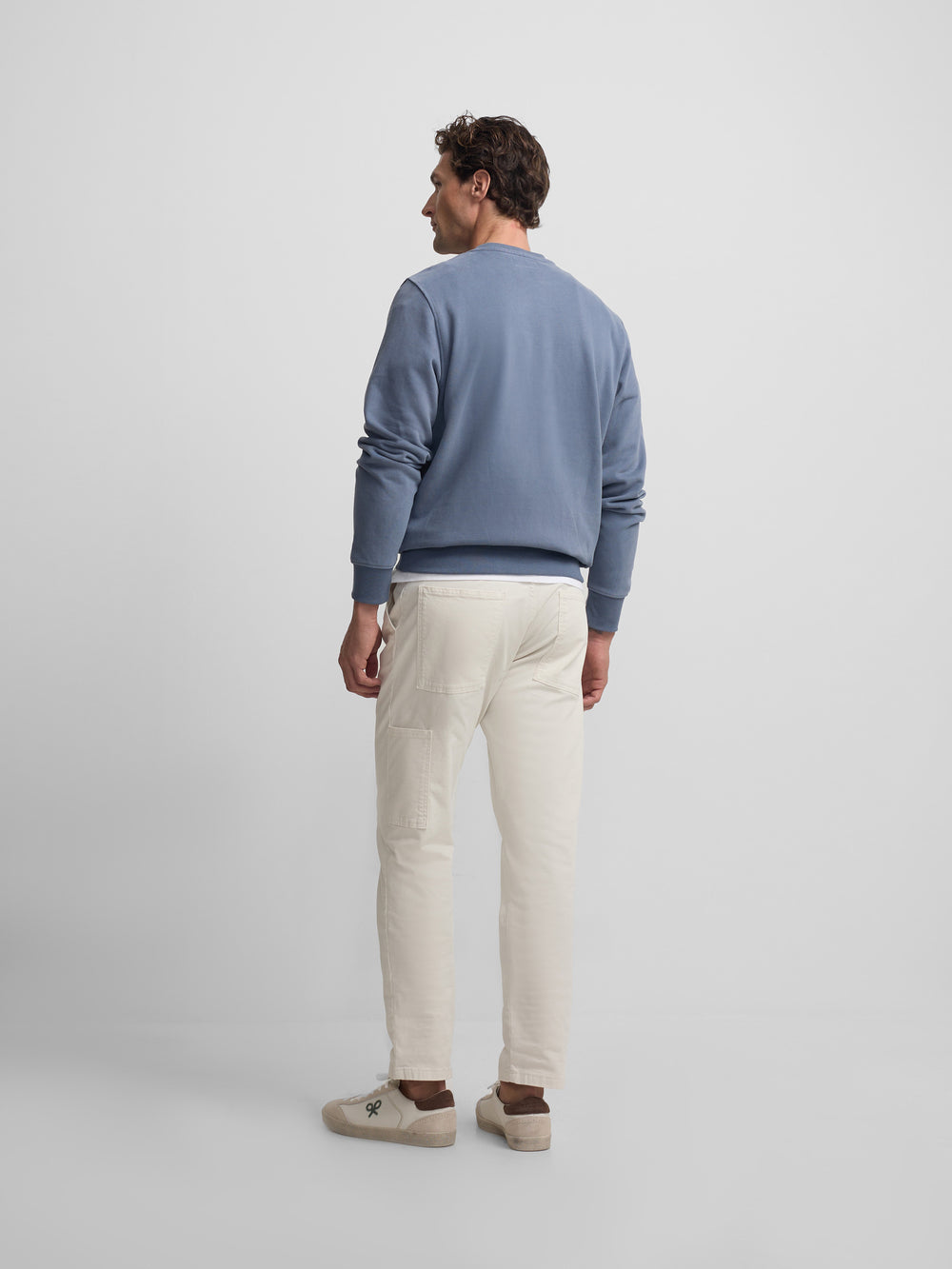 Silbon indigo blue flock sweatshirt