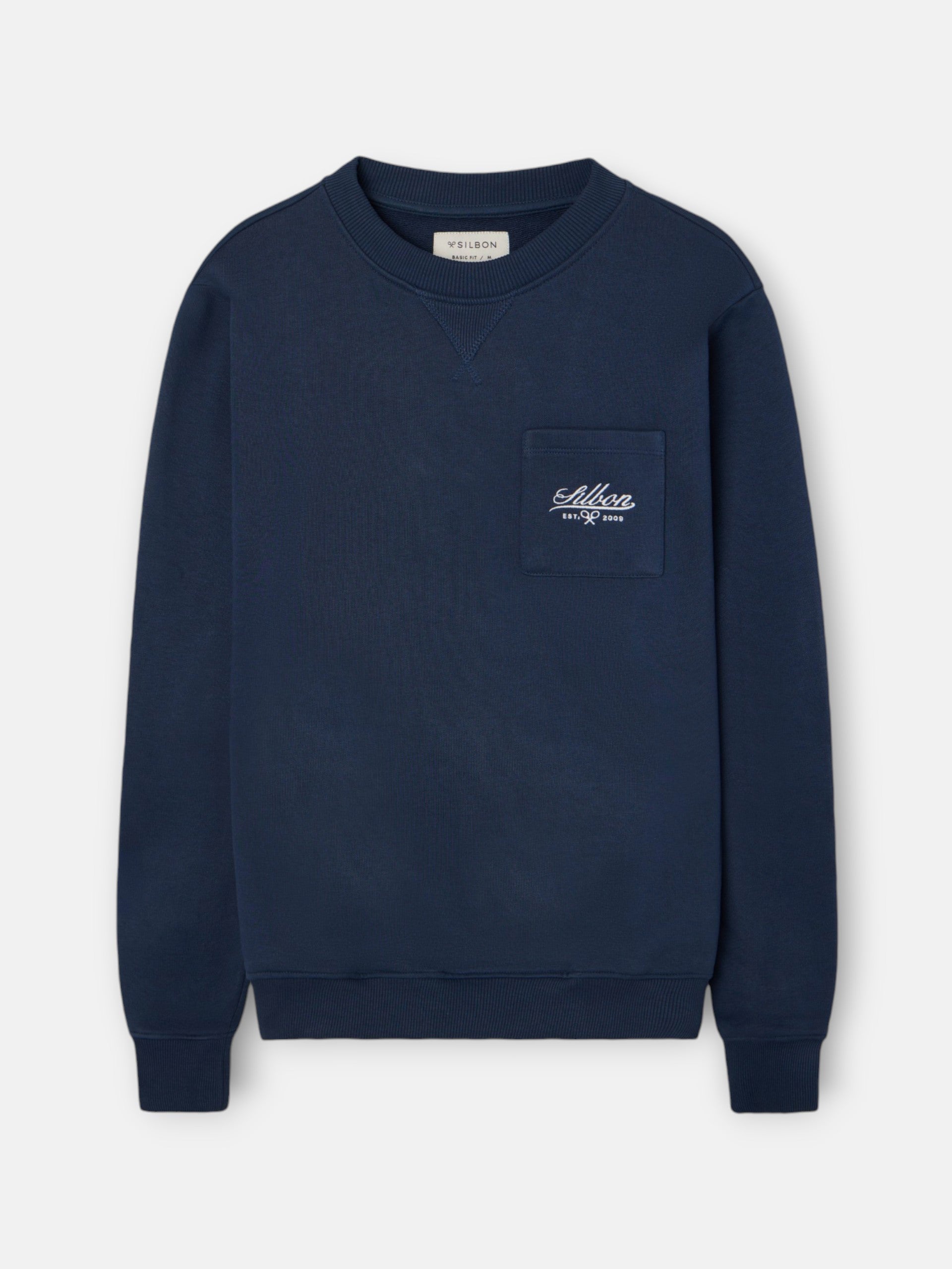 Sudadera bolsillo bordado azul marino