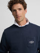 Sudadera bolsillo bordado azul marino
