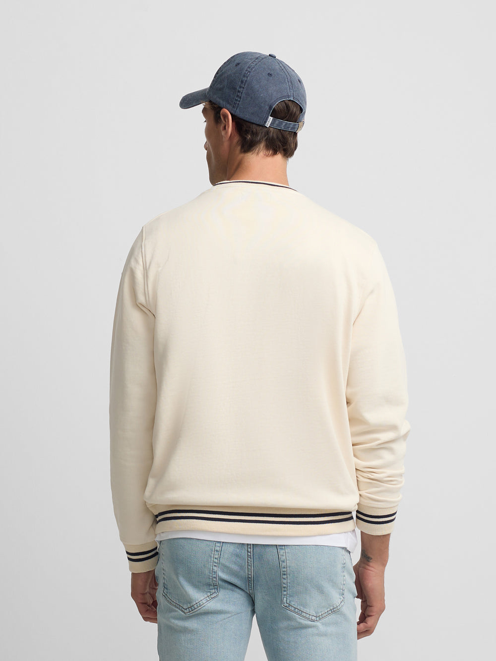 Sudadera ribs retro crema