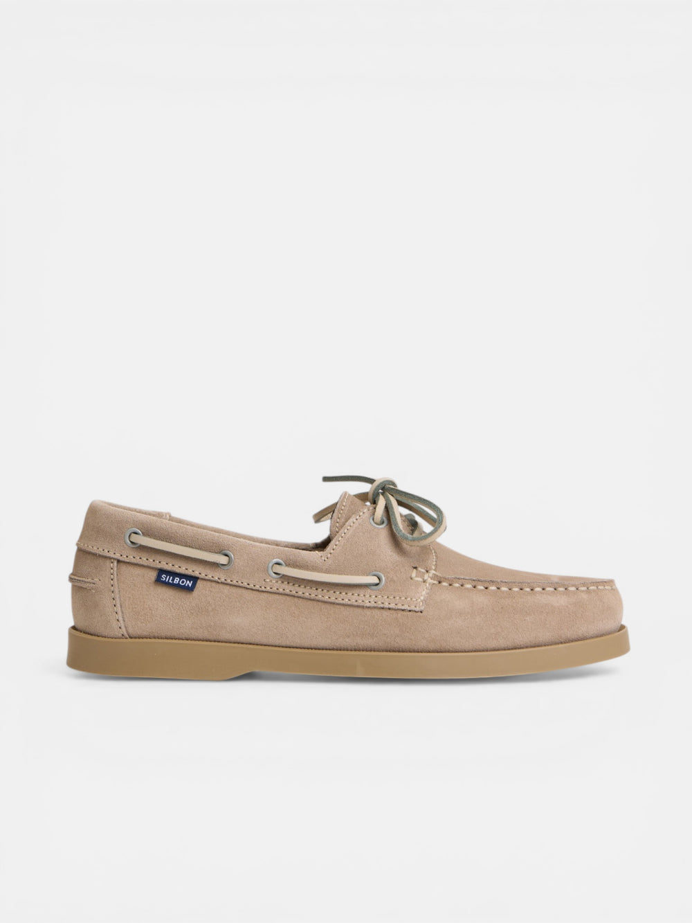 Light beige suede nautical sport shoe